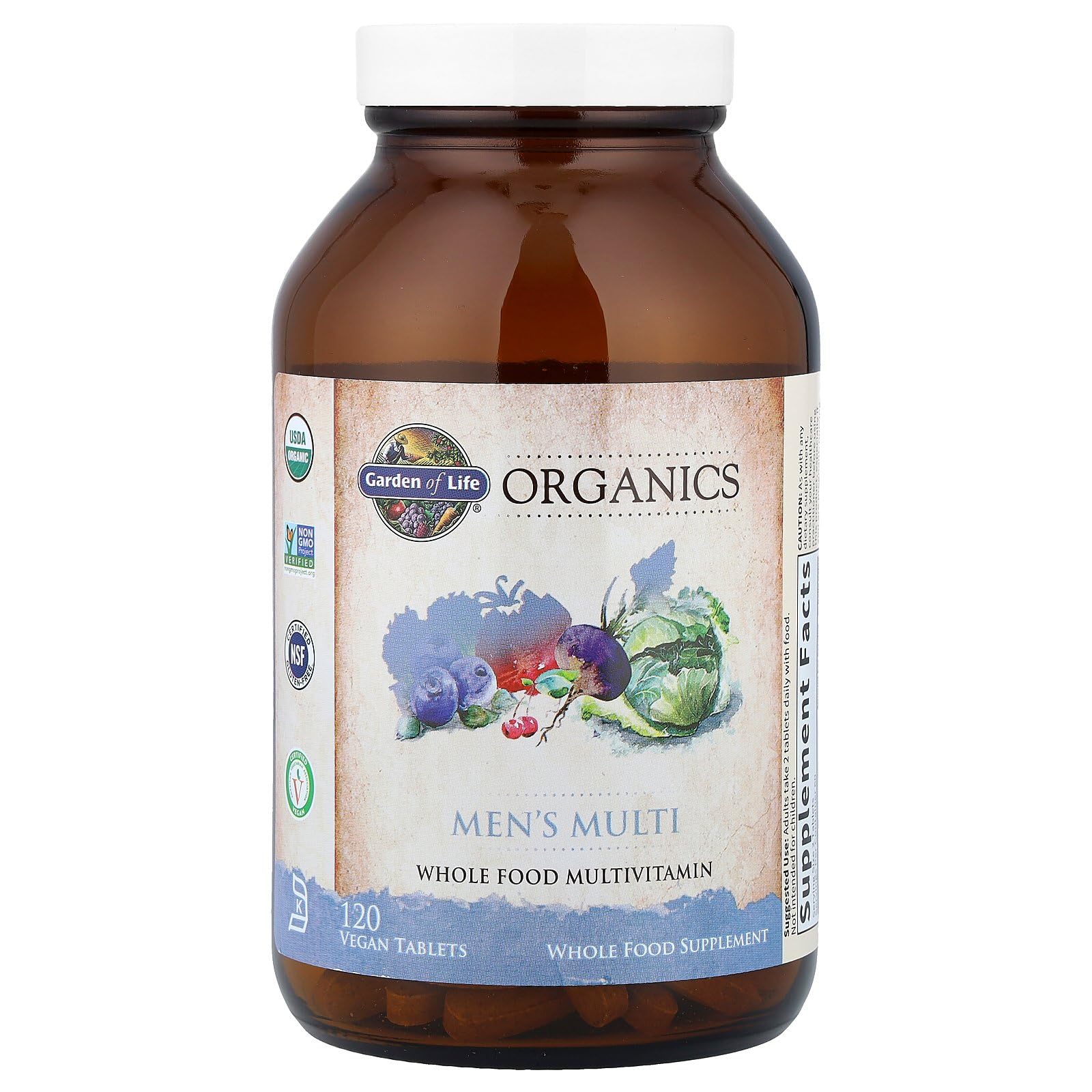 Garden of Life Organics Whole Food Multivitamin for Men, 120 Tablets, Vegan Mens Vitamins and Minerals for Health and Well-Being, Certified Organic Vegan Multi Garden of LifeAu supplements