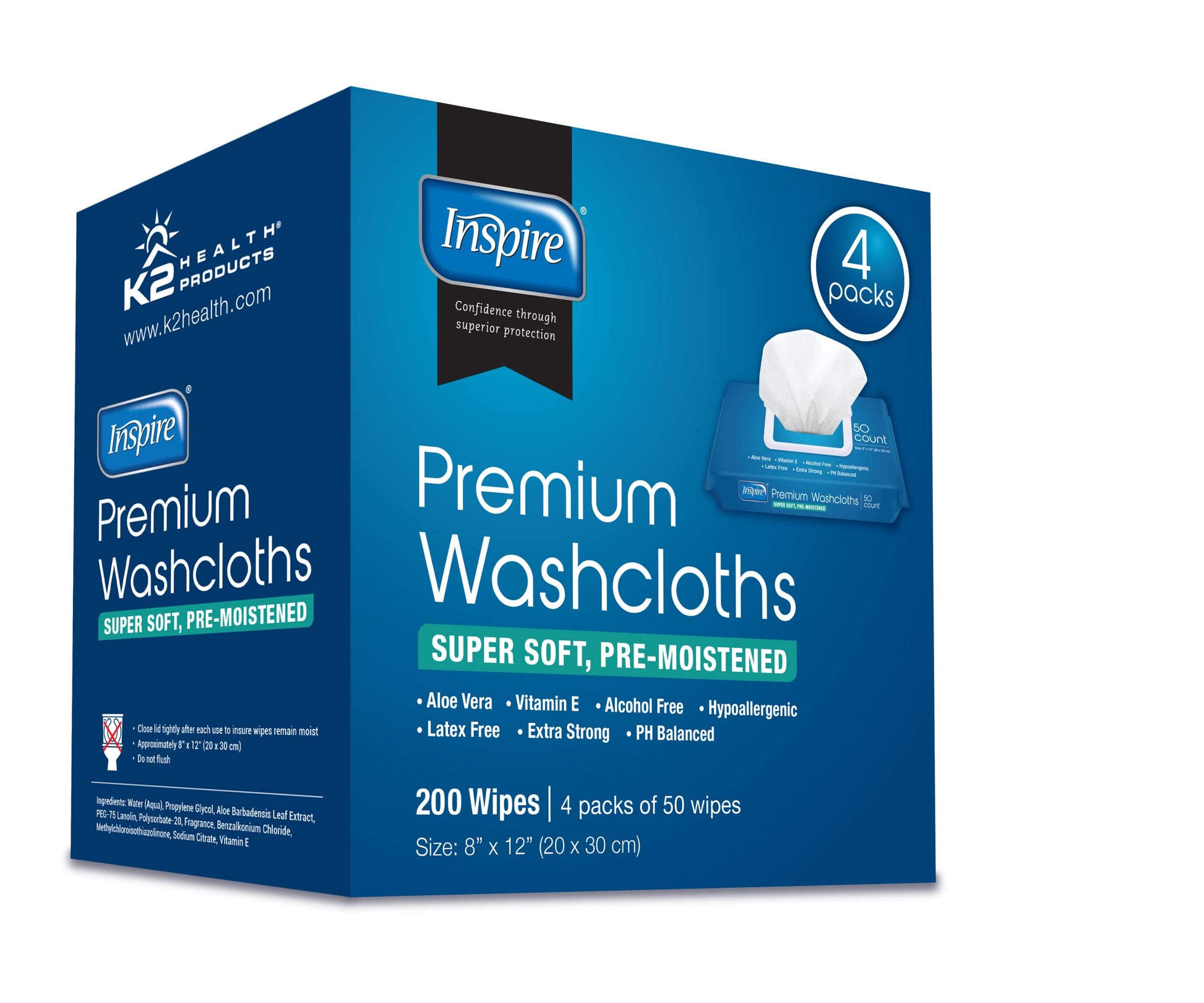 Inspire Adult Wet Wipes, Adult Wash Cloths, Adult Wipes for Incontinence InspireAu supplements