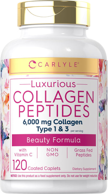 Carlyle Collagen with Vitamin C | 6000mg | 120 Caplets | Multi Collagen Peptide Pills CarlyleAu supplements