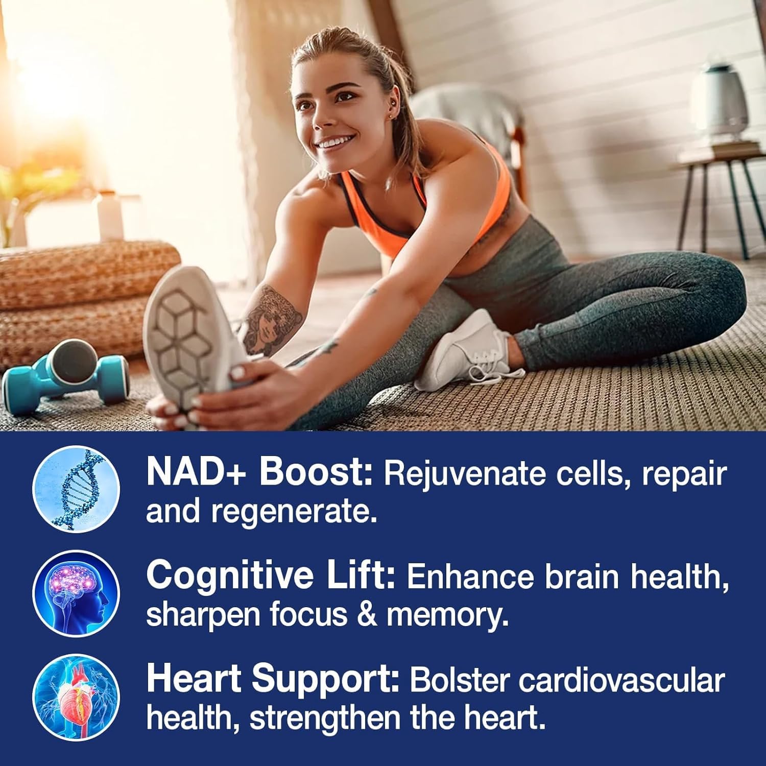 NAD+ Supplement - NAD Nicotinamide Riboside Resveratrol NAD Supplement 1000mg Pure Organic for Women and Men Anti-Aging, Energy, Focus, 80 Capsules MSLOTALAu supplements