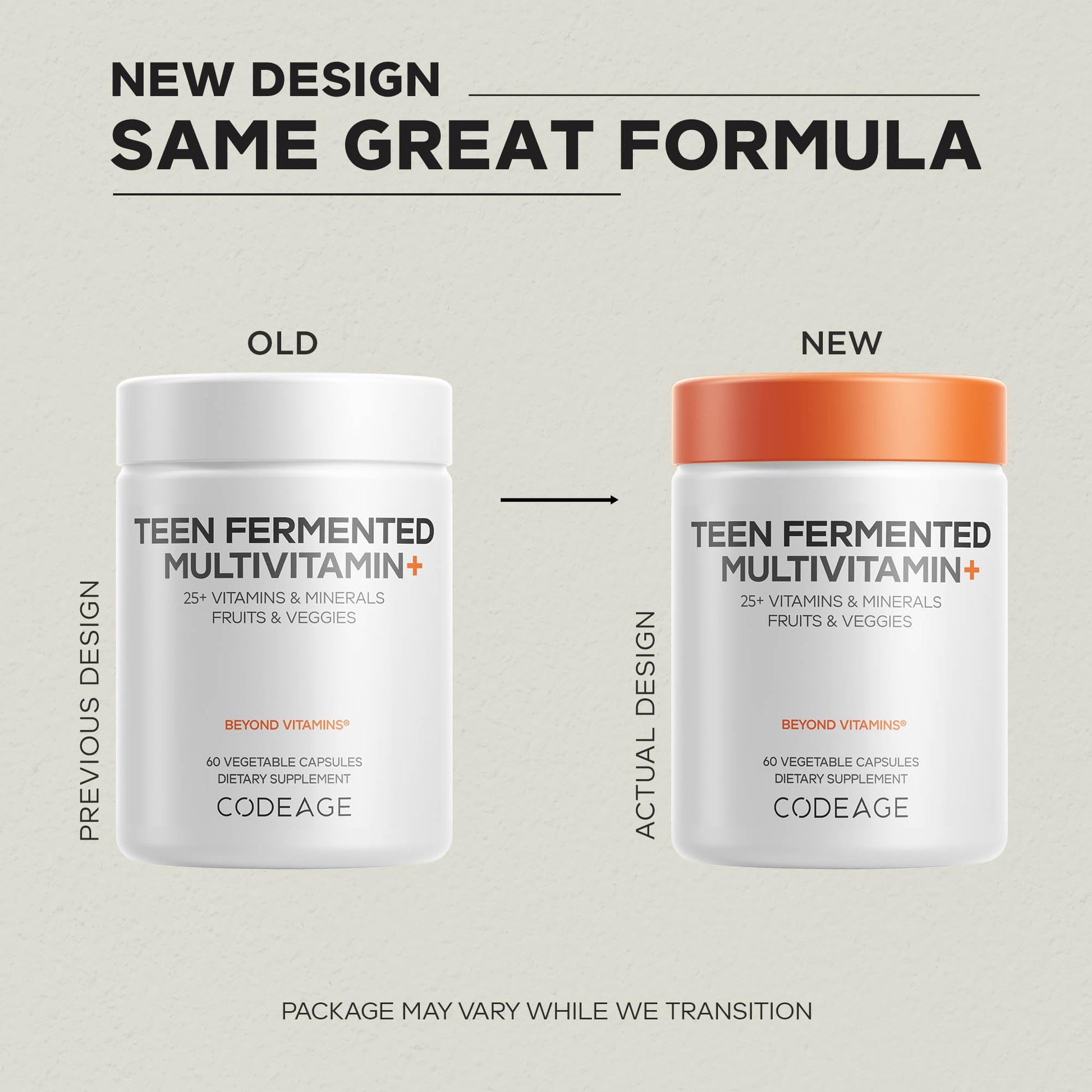 Codeage Teen Multivitamin Supplement – Daily Vitamins and Minerals for Teen Boys and Girls – Organic Whole Food Formula with Omega-3 and Vitamins A to K - 60 Capsules CodeageAu supplements
