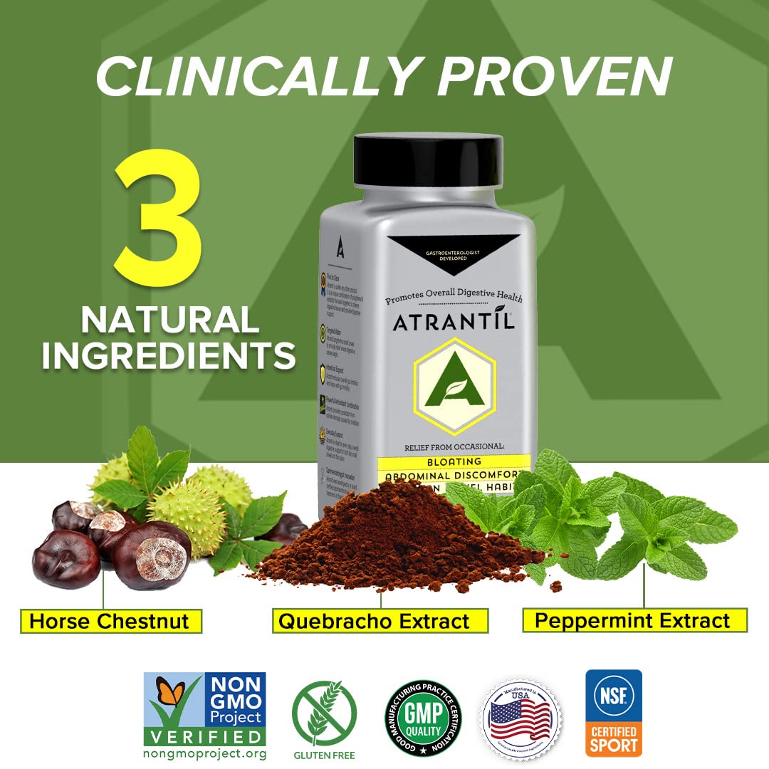 Atrantil 90 Capsules-Antioxidant Packed Polyphenol for Bloating and Gas Relief, Abdominal Discomfort, Constipation, Diarrhea, Postbiotic, Change in Bowel Habits and Everyday Digestive Health. AtrantilAu supplements