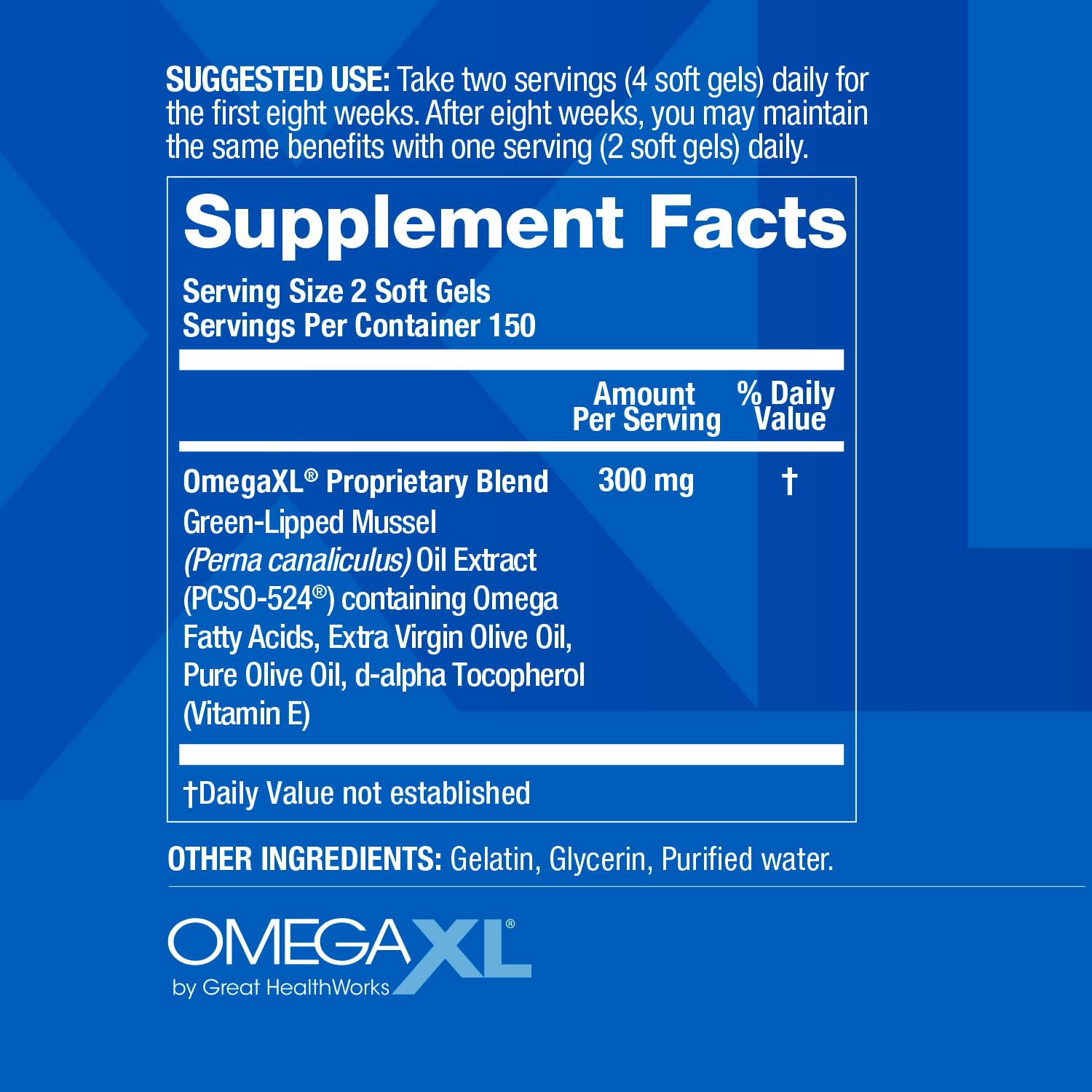 OmegaXL Joint Support Supplement - Natural Muscle Support, Green Lipped Mussel Oil, Soft Gel Pills, Drug-Free, 300 Count OmegaXLAu supplements