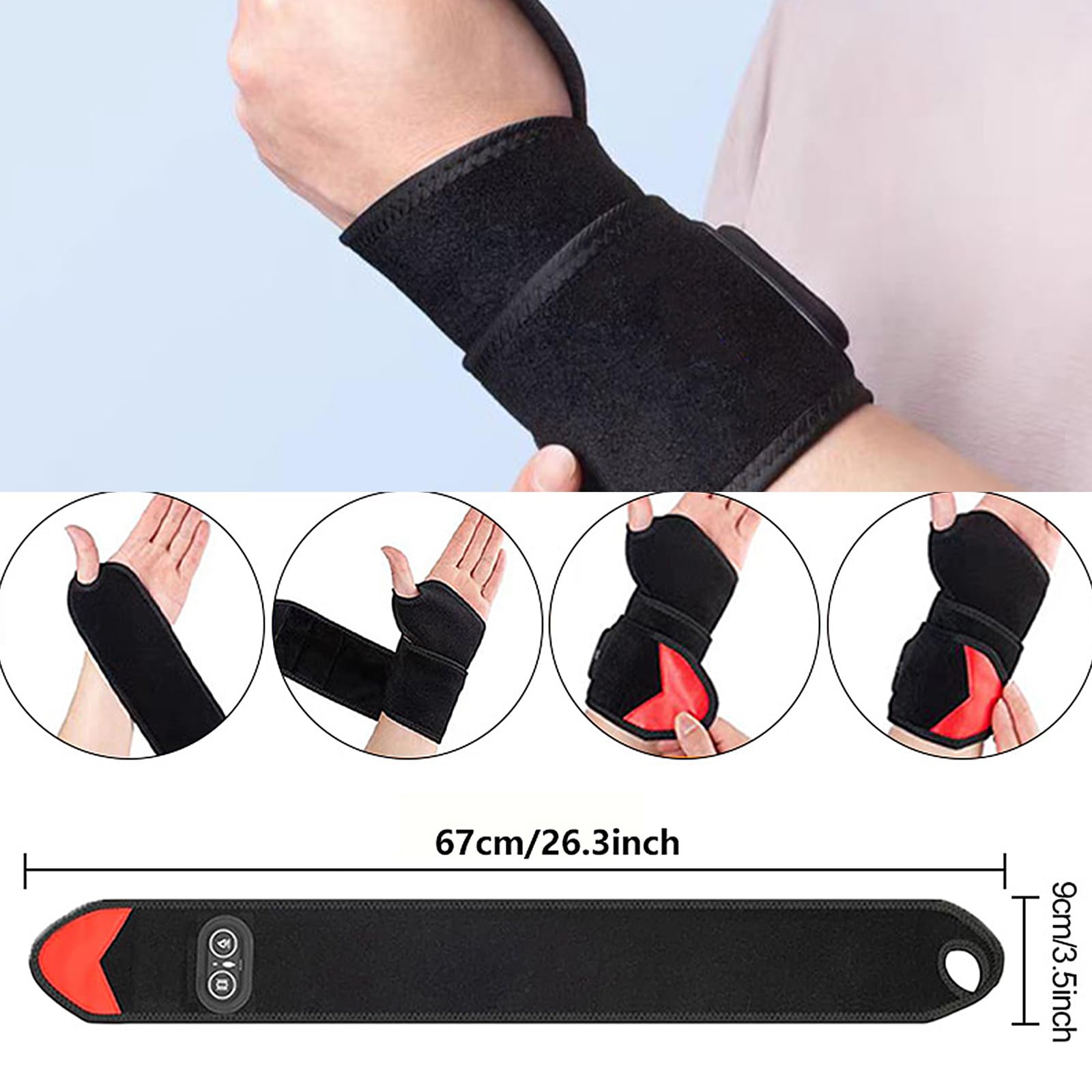 ZMHWANY Rechargeable Cordless Wrist Massager with Heat and Compression, 3000mAh Battery for Arthritis Carpal Tunnel Pain Relief, Wireless Heating Pad Ideal for Seniors ZMHWANYAu supplements