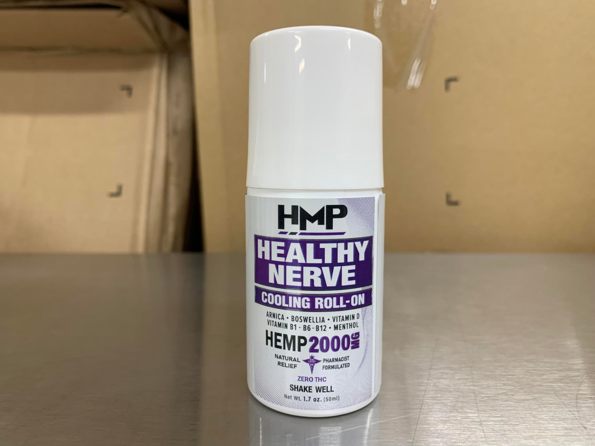 HMP Nerve Roll-On for Feet, Hands, Legs, Toes, Back 2000MG Hemp with Menthol & Arnica, Soothing Cooling Formula, Made in USA, 50ml (1 Pack) HMP BRANDSAu supplements