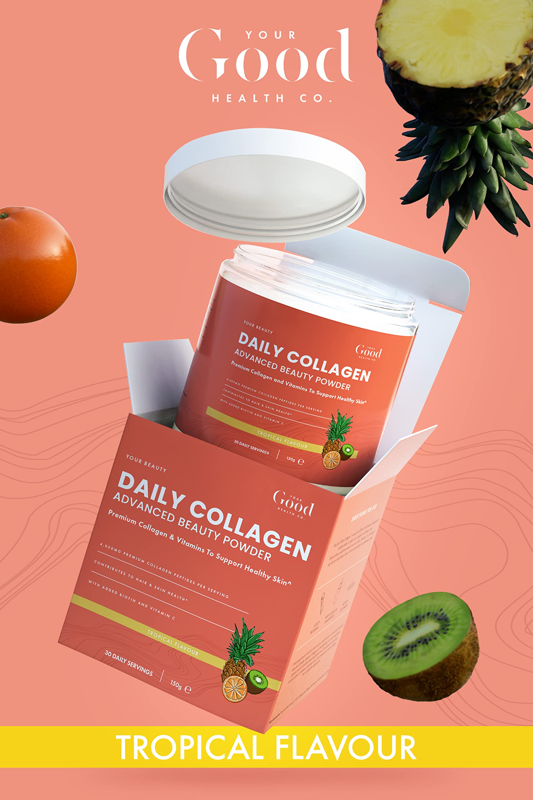 Your Good Health Co. – Your Beauty Premium Collagen Powder, Tropical | 150g Your Good Health Co.Au supplements