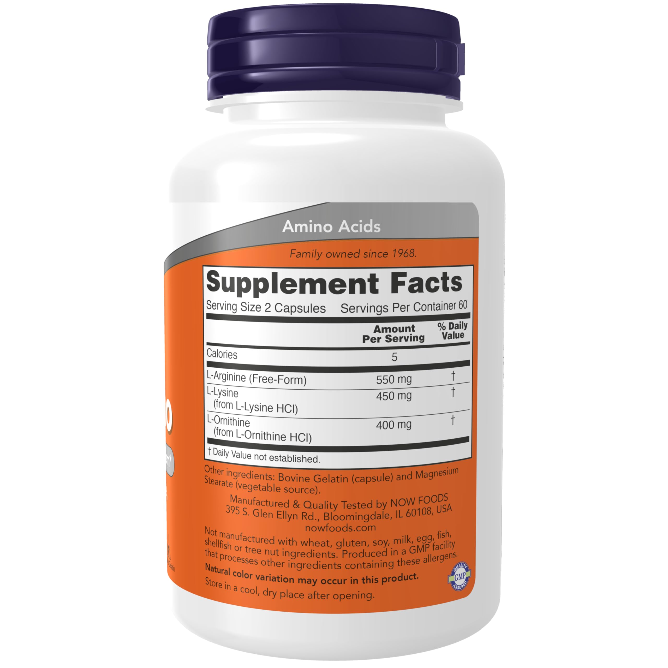NOW Foods Supplements, Tri-Amino with L-Arginine, L-Ornithine, L-Lysine, Supports Protein Metabolism*, 120 Capsules NOW FoodsAu supplements