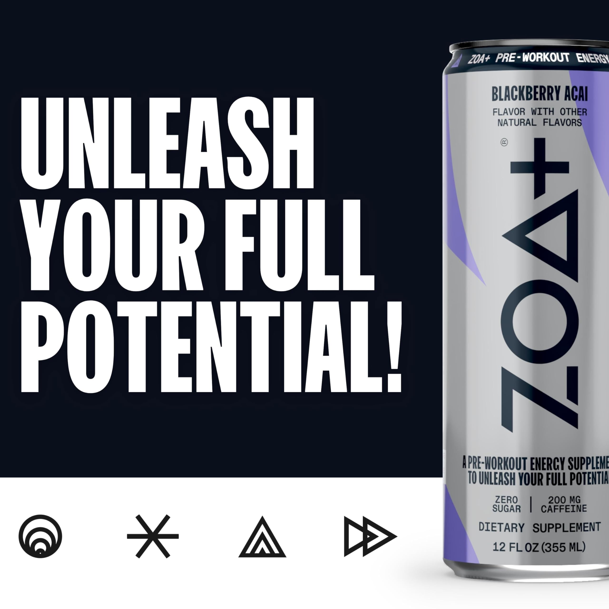 ZOA Plus Sugar-Free Pre-Workout Drink, Ready to Drink with Nitric Oxide, Vitamin B, C and D ZOAAu supplements