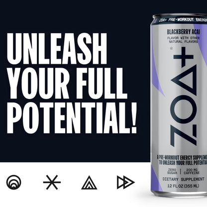 ZOA Plus Sugar-Free Pre-Workout Drink, Ready to Drink with Nitric Oxide, Vitamin B, C and D ZOAUS supplements
