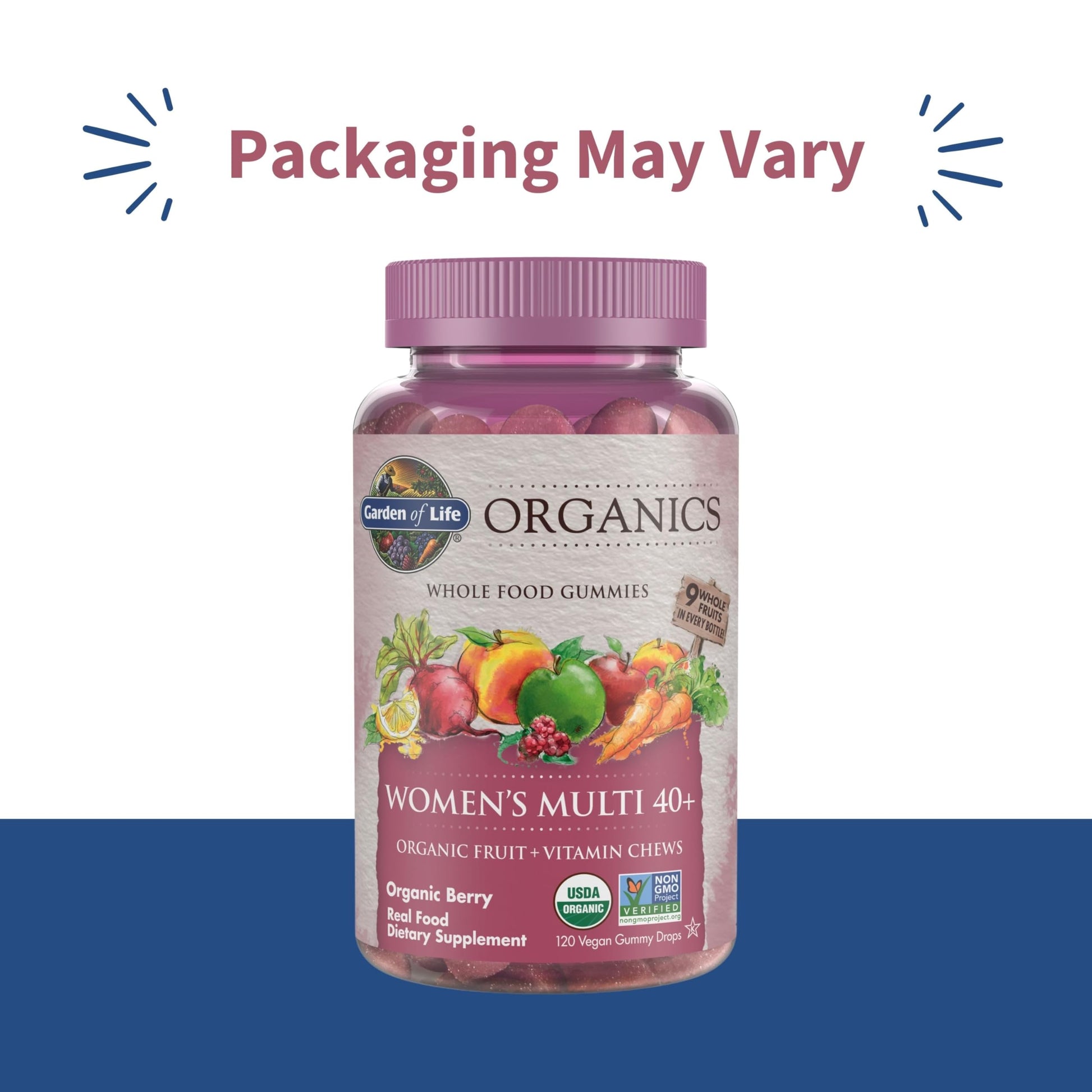 Garden of Life Organics Women 40+ Gummy Vitamins - Berry - Certified Organic, Non-GMO, Vegan, Kosher Complete Multi - Methyl B12, C & D3 Garden of LifeAu supplements