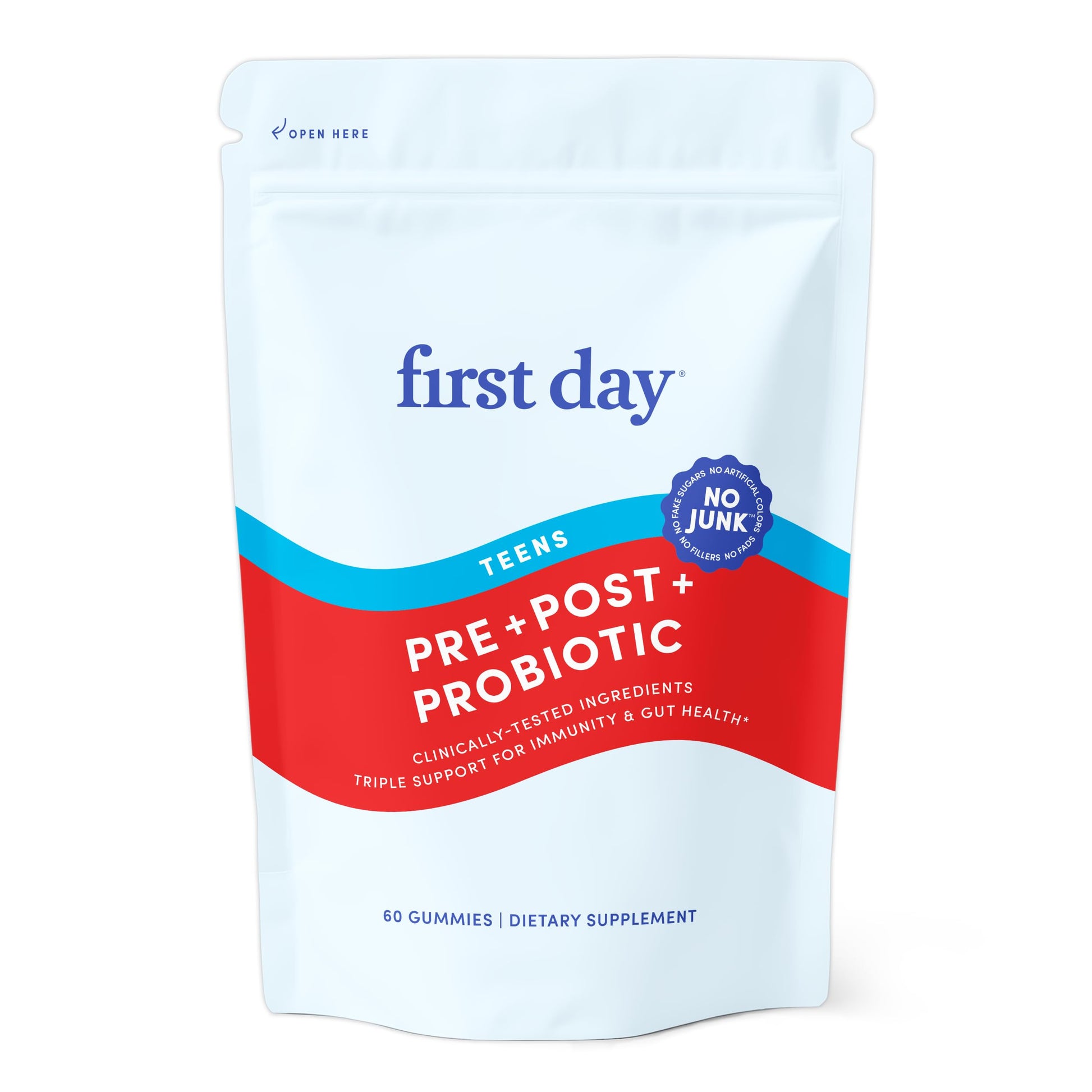 FIRST DAY Teens’ Gut Sustainer Tribiotic Gummies – 3-in-1 Prebiotic, Probiotic & Postbiotic Supplement – Supports Digestive, Skin, Oral & Immune Health, Nutrient Absorption & Growth – 30-Day Supply FIRST DAYAu supplements