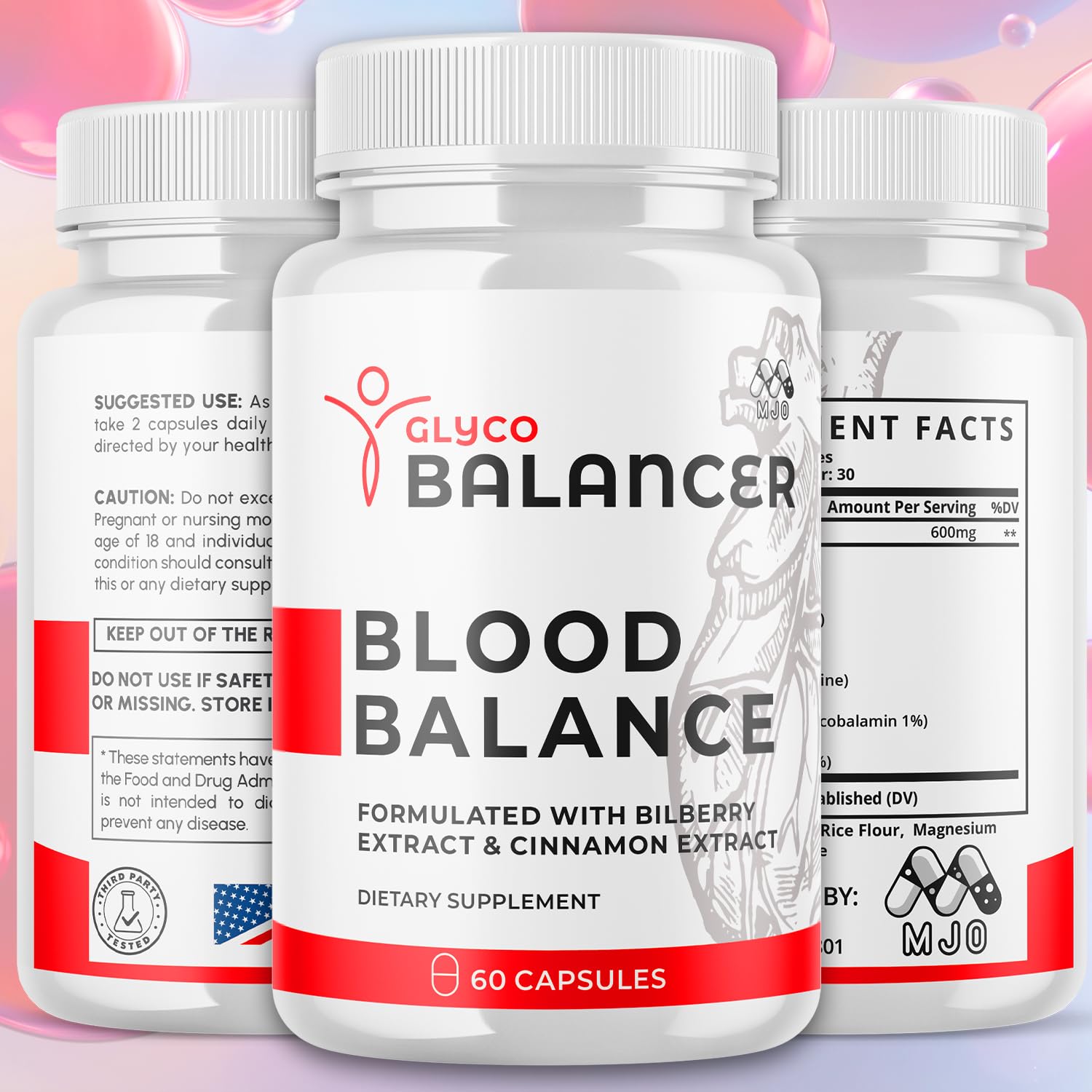 Glyco Balancer Capsules, Official GlycoBalancer Health Support Pills With All Natural Ingredients, Glyco Balancer Advanced Health & Wellness Support with Premium Vitamins for Women & Men (60 Capsules) MJOAu supplements