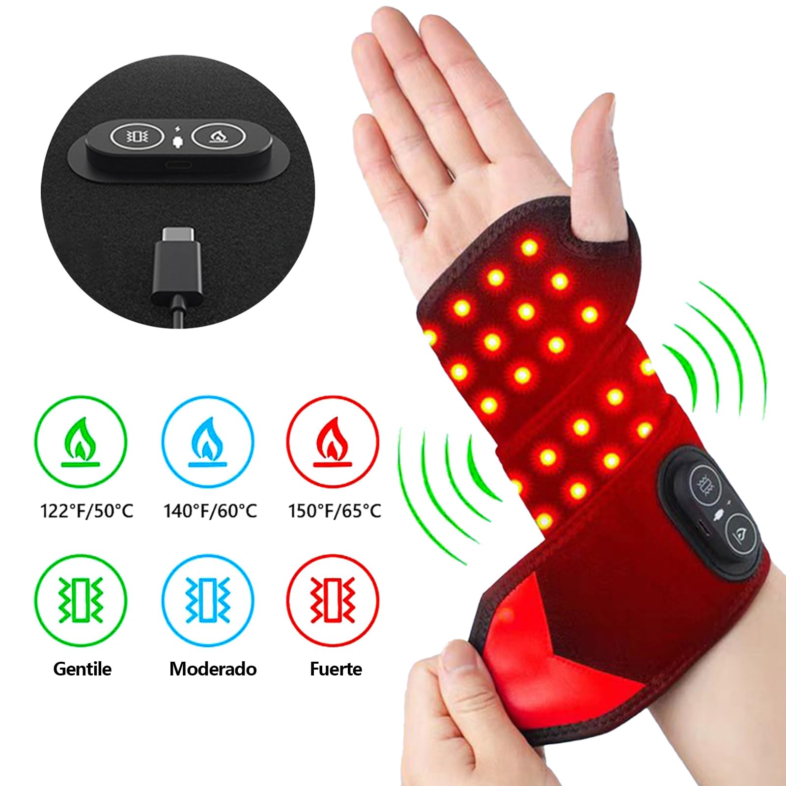 ZMHWANY Rechargeable Cordless Wrist Massager with Heat and Compression, 3000mAh Battery for Arthritis Carpal Tunnel Pain Relief, Wireless Heating Pad Ideal for Seniors ZMHWANYAu supplements