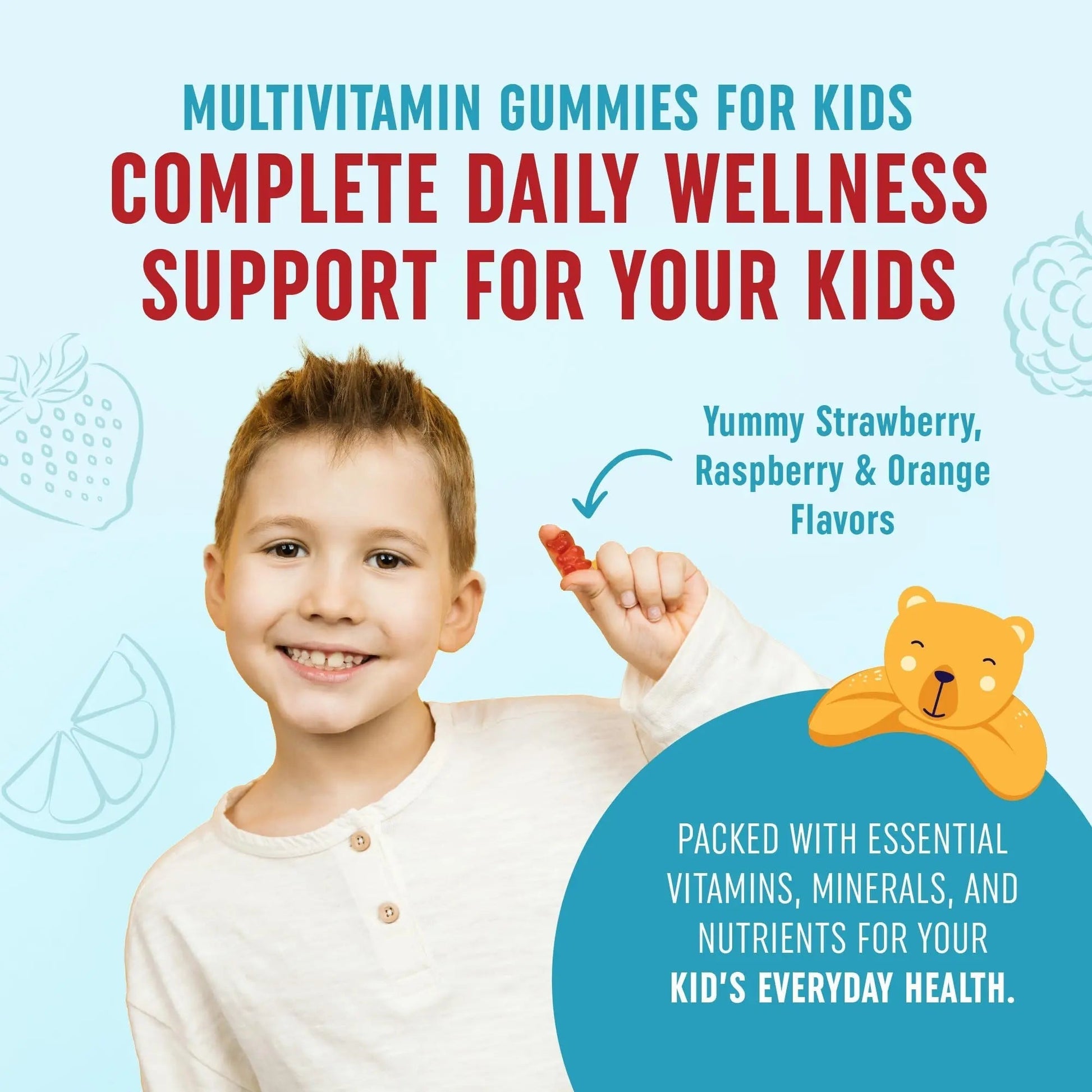 Kids Multivitamin Gummies | Vitamins A, B, C, D & Zinc for Immunity, Growth & Development | Daily Multivitamins for Children Ages 2+ | MAV NUTRITIONAu supplements