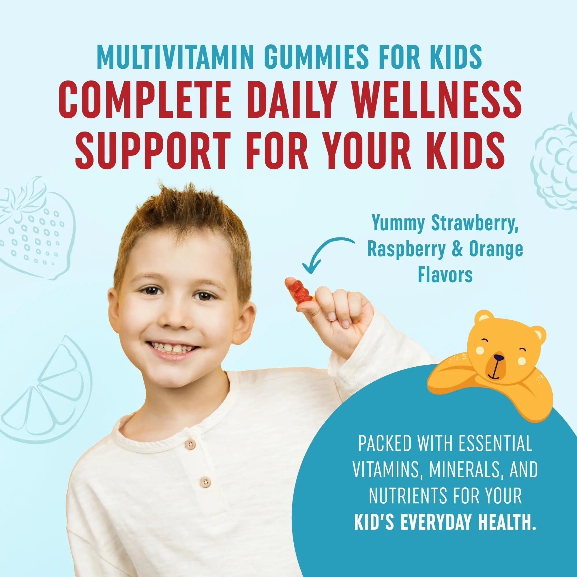 Kids Multivitamin Gummies | Vitamins A, B, C, D & Zinc for Immunity, Growth & Development | Daily Multivitamins for Children Ages 2+ | MAV NUTRITIONAu supplements