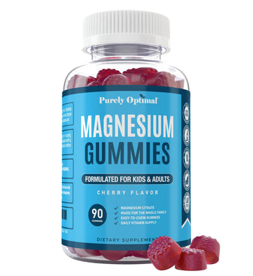 Premium Magnesium Gummies Kids & Adults - Magnesium Citrate for Digestion Support Purely OptimalUS supplements