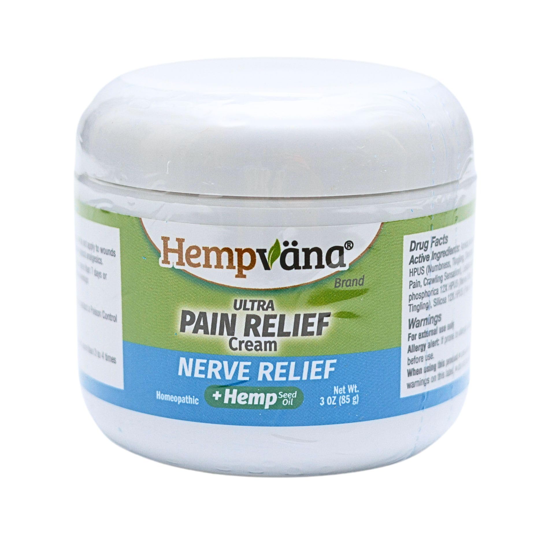 Hempvana Ultra-Strength Nerve Relief Cream w/100% Pure Hemp Seed Oil, AS SEEN ON TV, Relieves Nerve Pain, Shooting Pain, Joint Pain, Tingling, Muscle Cramps, Crawling Sensations, 3 oz Jar HempvanaAu supplements