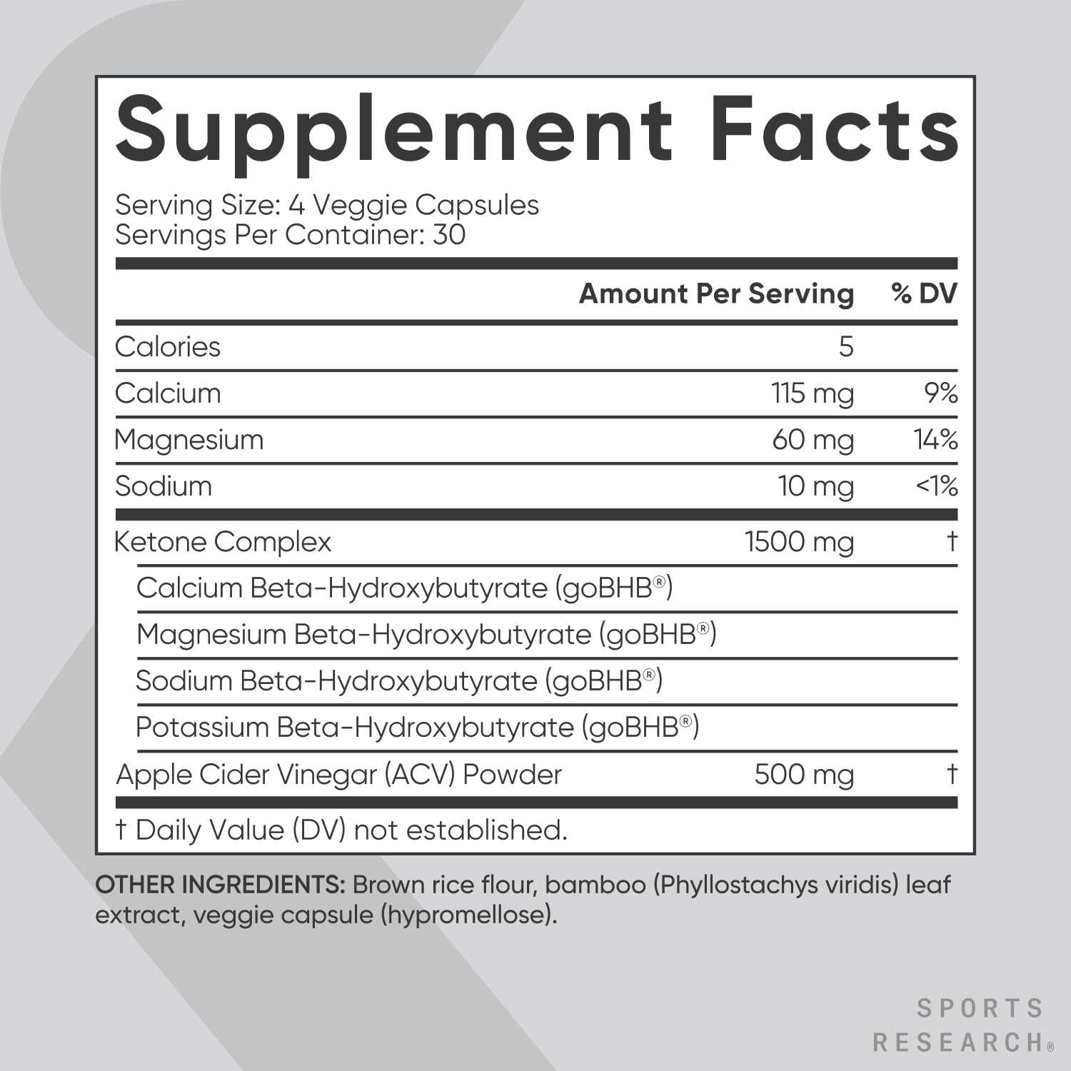 Sports Research® Keto ACV Capsules - Diet Kit System with 500mg of Apple Cider Vinegar Sports ResearchUS supplements