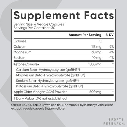 Sports Research® Keto ACV Capsules - Diet Kit System with 500mg of Apple Cider Vinegar Sports ResearchUS supplements