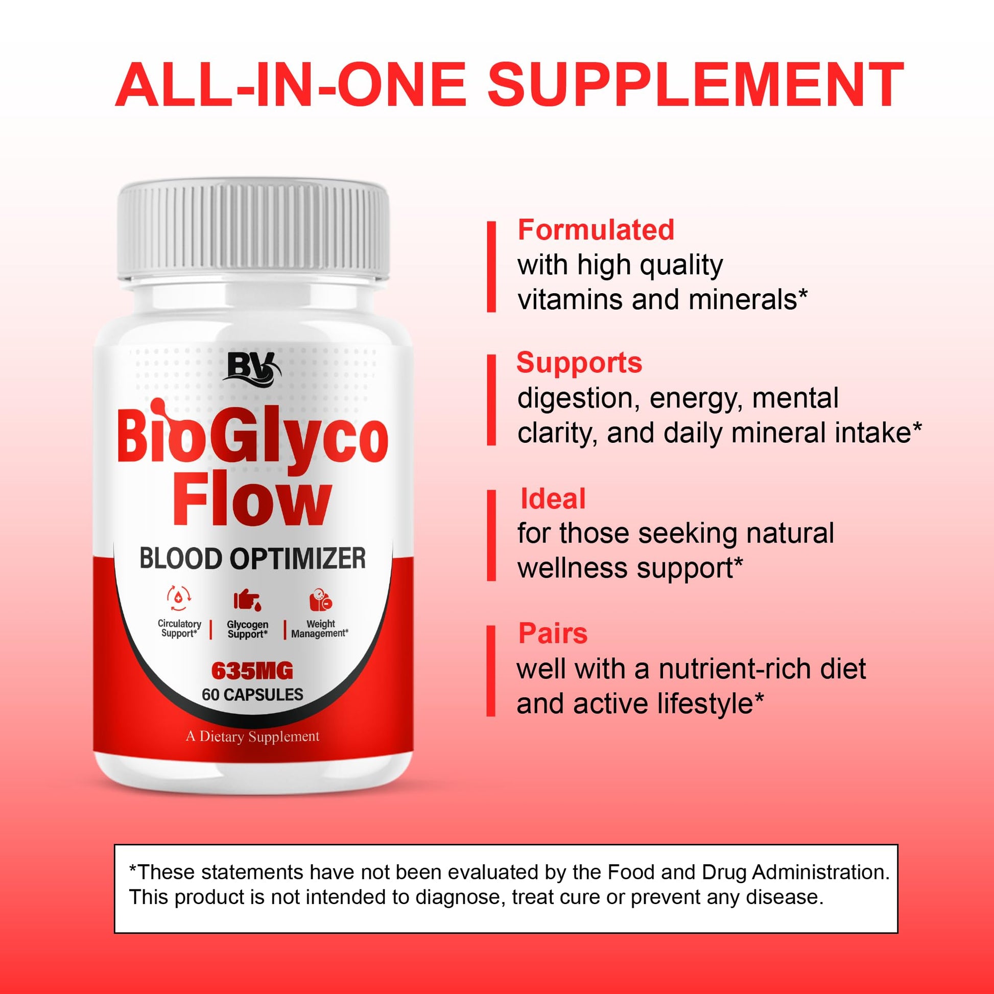 BioGlyco Flow Advanced Daily Multivitamin Health Support and All Natural Wellness Supplement Formula, BioGlyco Flow Premium Health and Wellness Support Formula Supplement (2 Pack - 120 Capsules) BLUE VIBEAu supplements