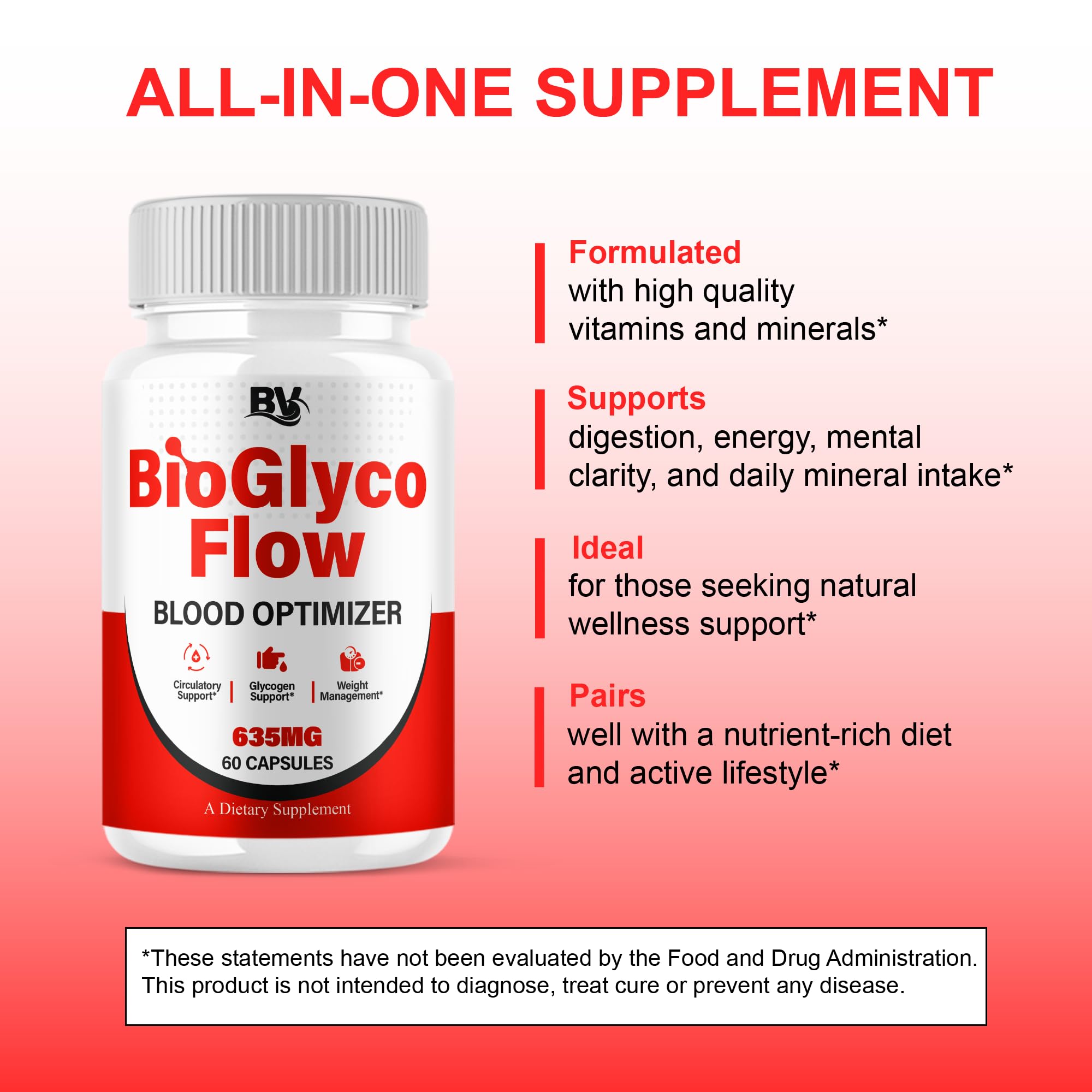 BioGlyco Flow Advanced Daily Multivitamin Health Support and All Natural Wellness Supplement Formula, BioGlyco Flow Premium Health and Wellness Support Formula Supplement (2 Pack - 120 Capsules) BLUE VIBEAu supplements