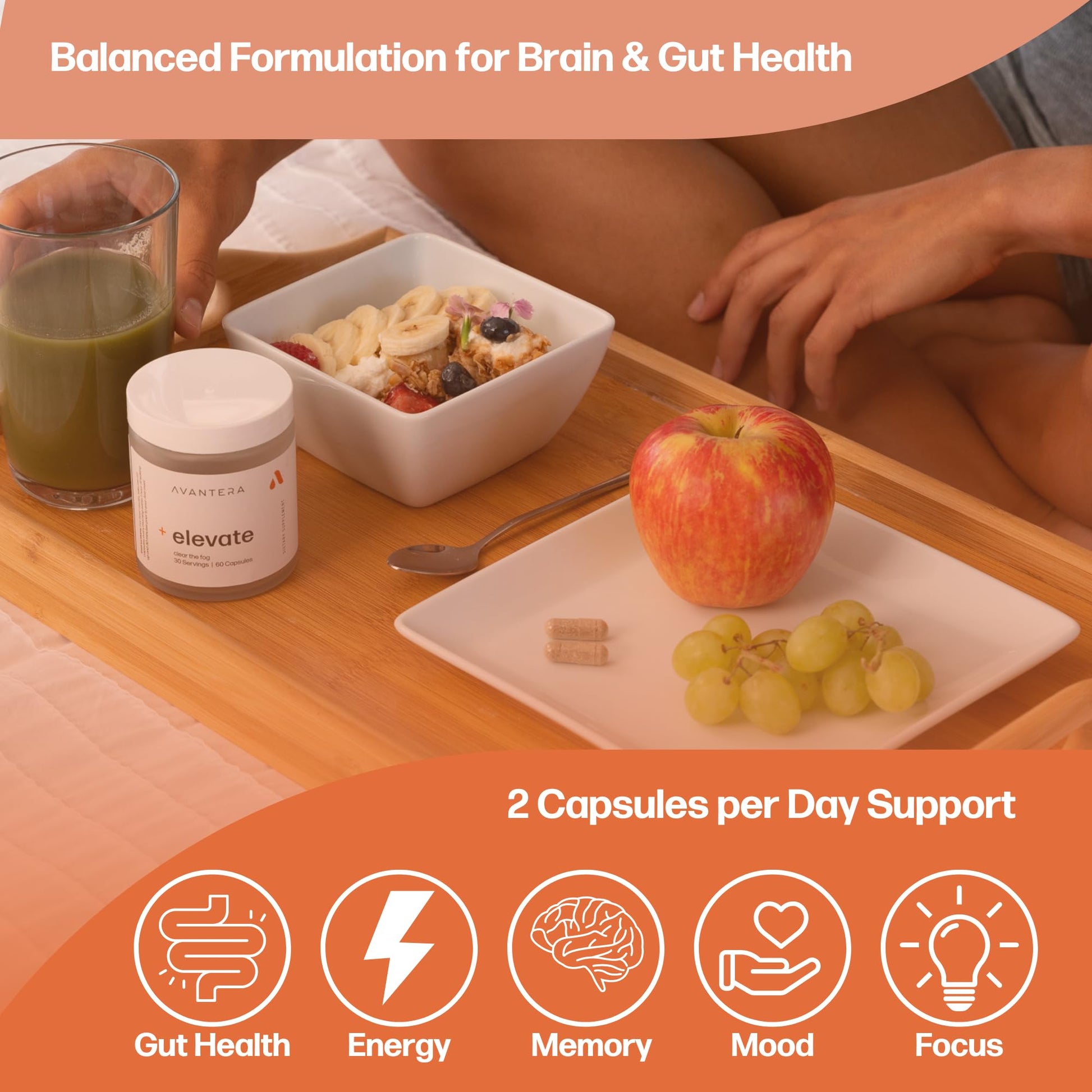 Avantera Premium Nootropic, Elevate | Energy, Focus, Mood, & Gut Health | 30 Day Supply AvanteraAu supplements