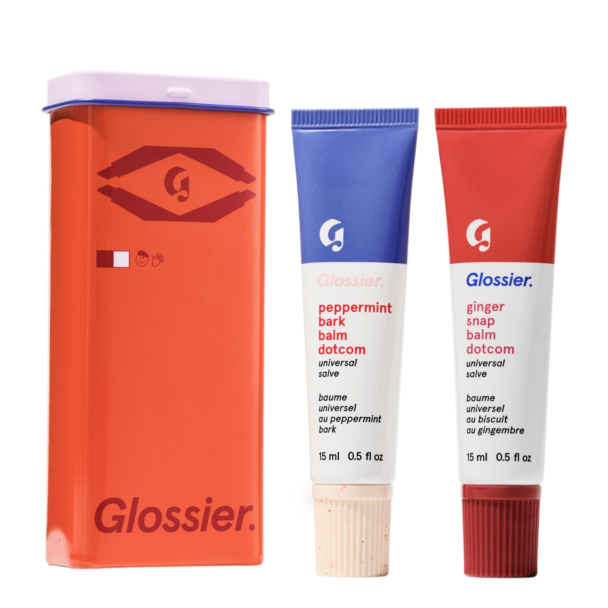 Glossier Balm Dotcom Hydrating Lip Balm Duo - Peppermint Bark & Ginger Snap - Lanolin, Beeswax & Castor Oil for Dry Lips - Nourishing Lip Care Gift Set, 2 x 15ml GlossierAu supplements