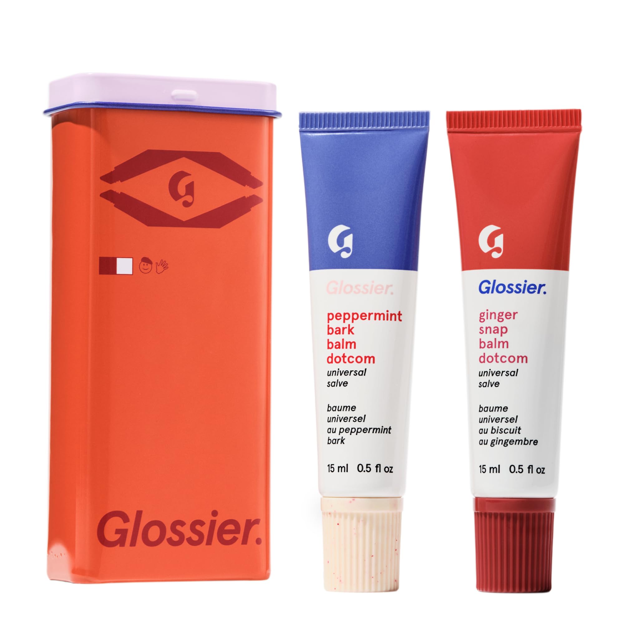 Glossier Balm Dotcom Hydrating Lip Balm Duo - Peppermint Bark & Ginger Snap - Lanolin, Beeswax & Castor Oil for Dry Lips - Nourishing Lip Care Gift Set, 2 x 15ml GlossierAu supplements
