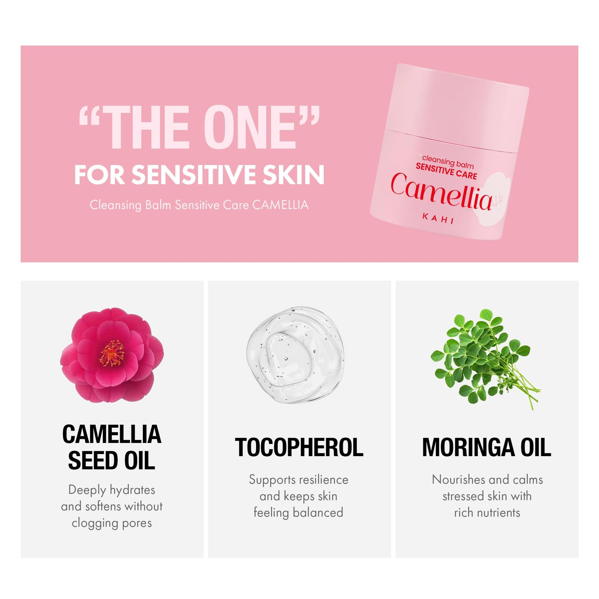 KAHI Cleansing Balm Sensitive Care Camellia - Gentle Makeup Remover Balm with Camellia Seed Oil & Vitamin E - Korean Skincare with Only 10 Ingredients 1.69 oz KAHIAu supplements