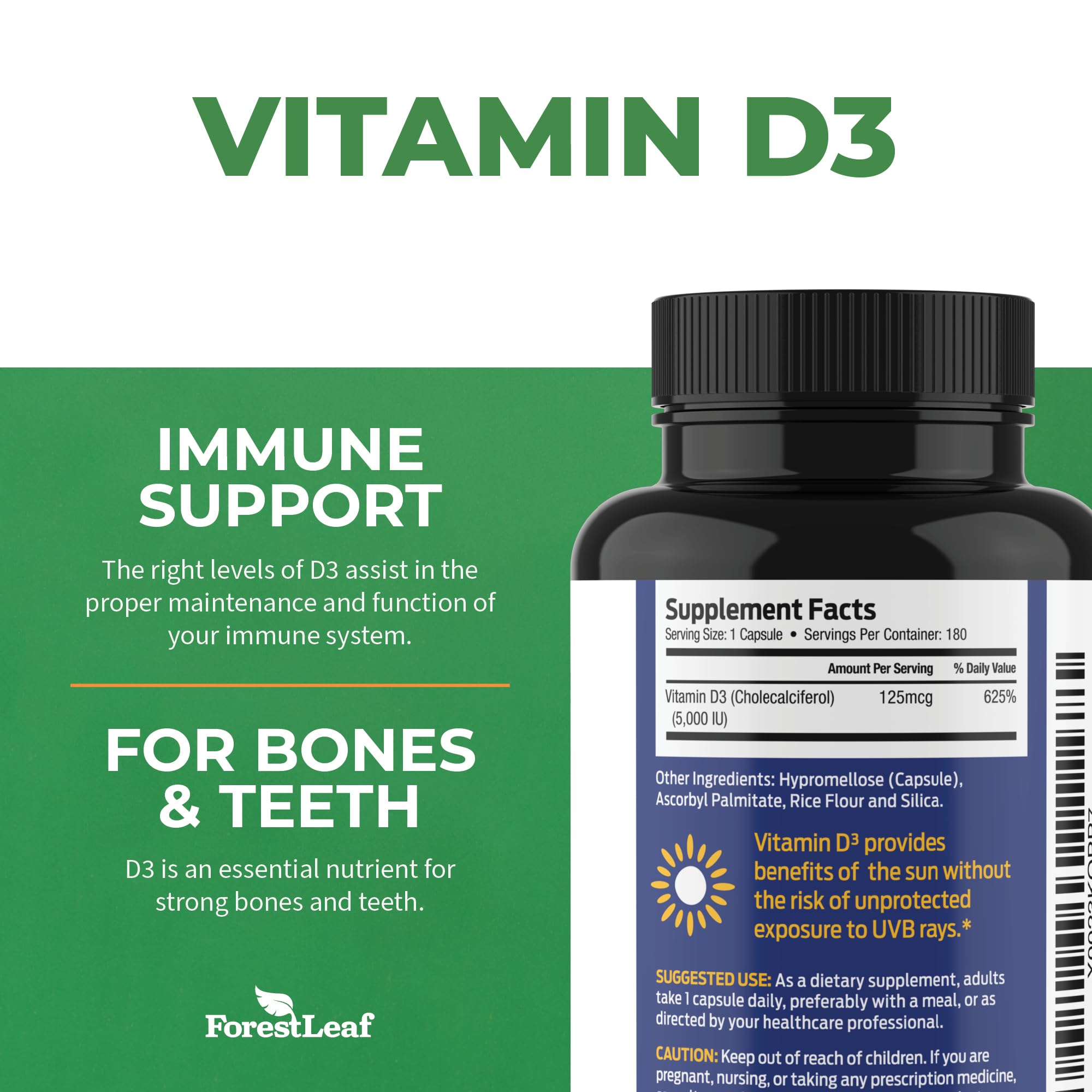 ForestLeaf - Vitamin D3 IU Weekly Supplement - Vitamin D Capsules ForestLeafAu supplements