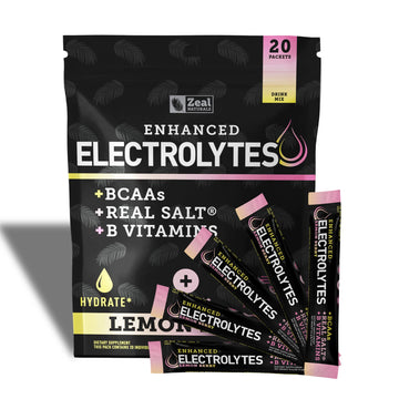Enhanced Powder Stick Packs (Lemon Berry - 20 Packets) Sugar Free + BCAA B-Vitamins Zeal NaturalsAu supplements