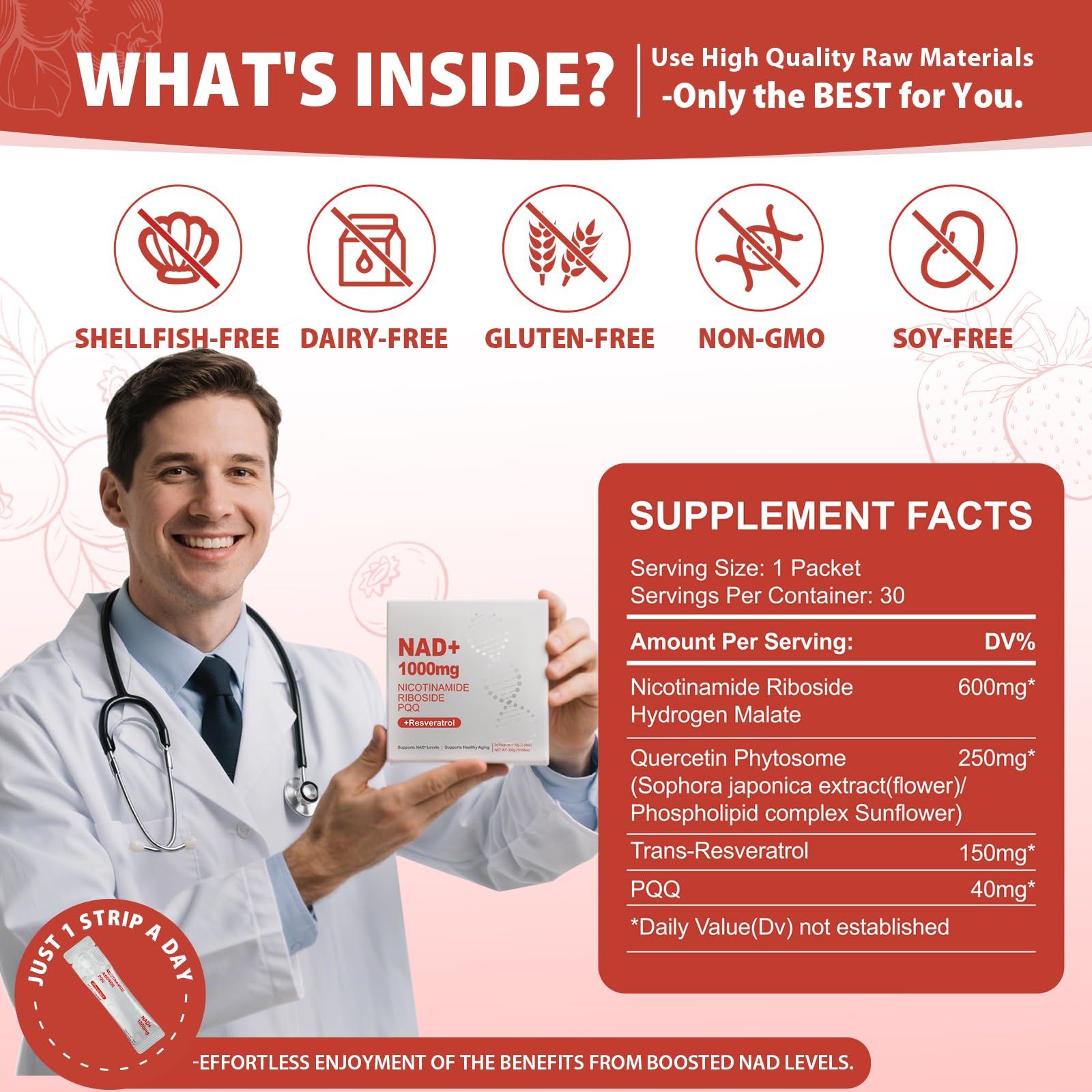 ZOROAHER 1000mg High-Potency NAD+ Liquid Supplement, Nicotinamide Riboside & Resveratrol with PQQ, Boosts Cellular Energy, Focus & Healthy Aging - 1 Pc ZOROAHERAu supplements
