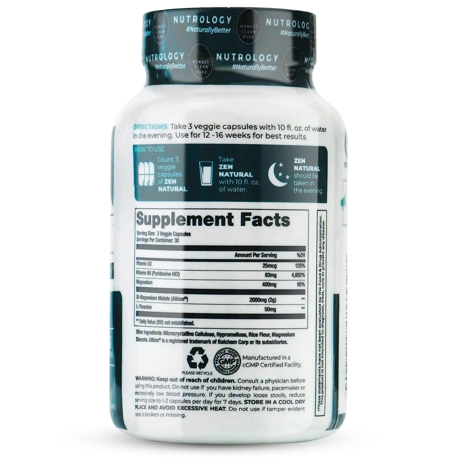 Nutrology Greens & Fruits Powder-Naturally Sourced Superfood, Chocolate (30 Servings) Zen Natural Magnesium Supplement (30 Servings) Nutrologynz supplements