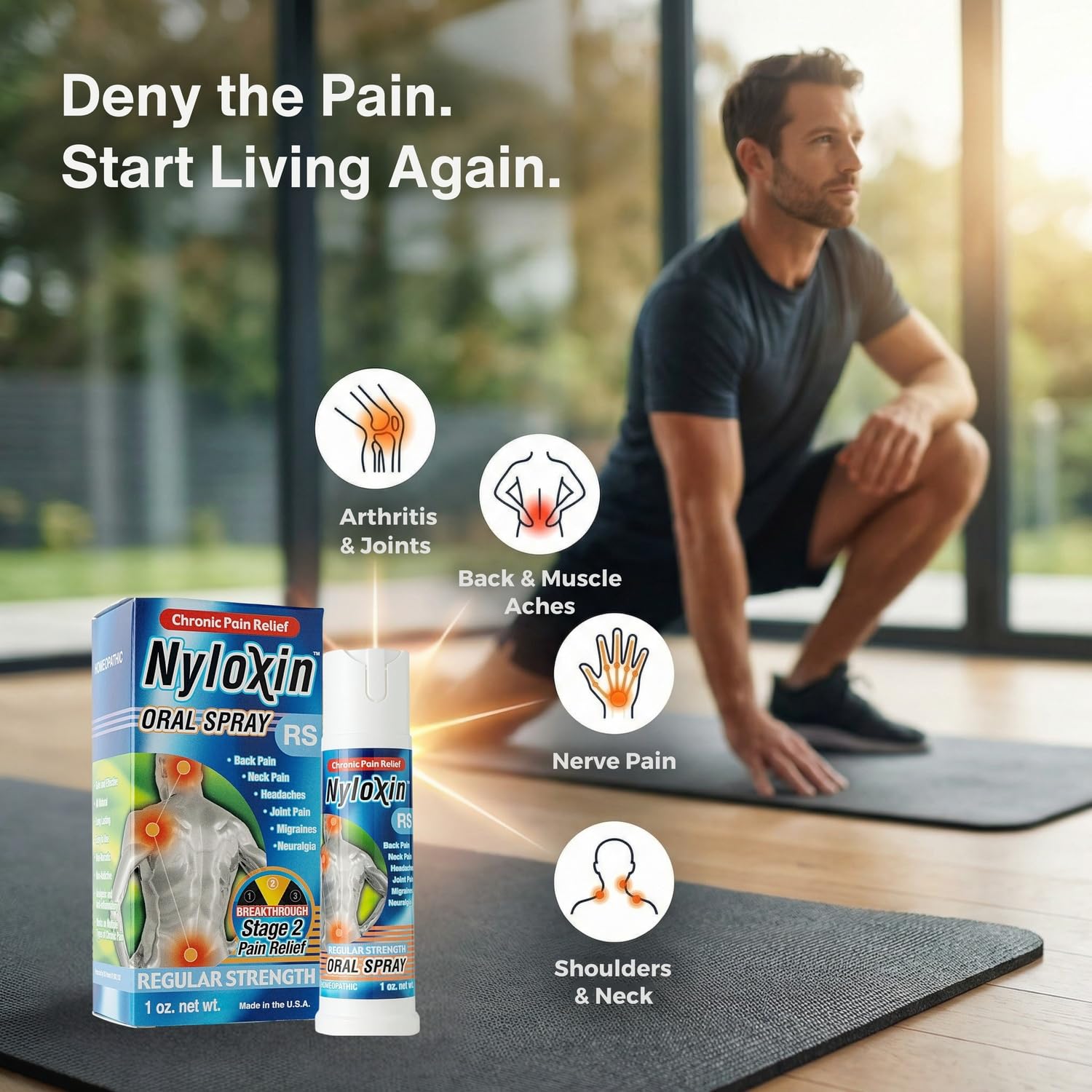 Nyloxin Oral Spray Arthritis Pain Relief, Professional Grade Pain Reliever for Back, Nerve, Knee, Foot, Muscle and Joint Pain Relief and Neuropathy Support (1 oz) (Orange Flavor) NyloxinAu supplements