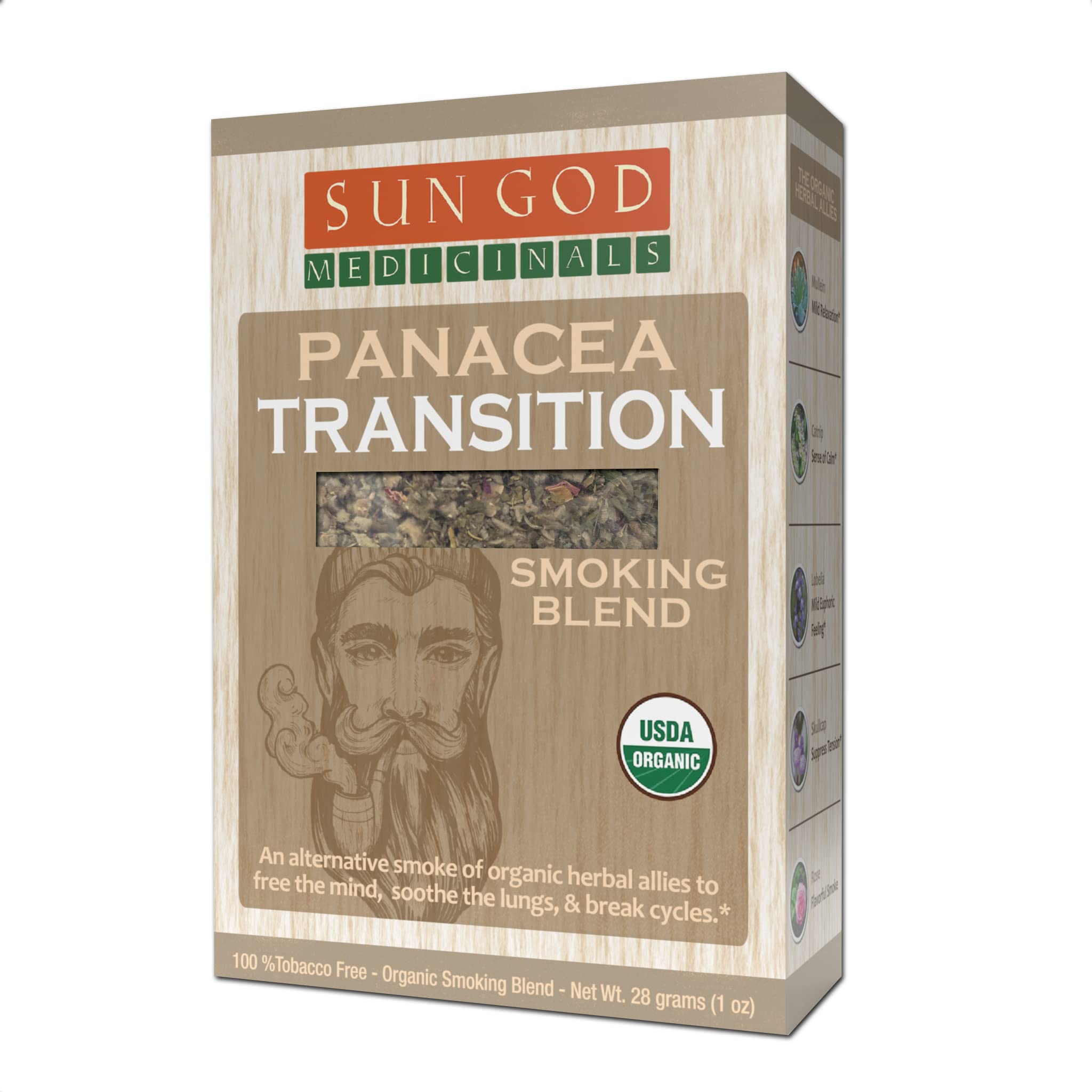 Panacea Transition Natural Herbal| Smoking Blend for Relaxation & Enjoyment | Aromatic Mixture | 1 oz. Sun God MedicinalsAu supplements
