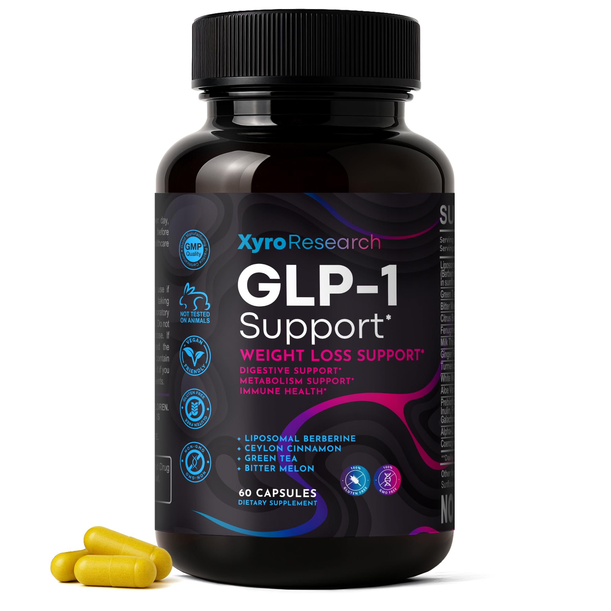Xyro Research GLP-1 Support Weight Loss Supplement - Appetite Suppressant & Metabolism Booster to Support Natural Hunger Control Curb Cravings Burn Fat & Gut Wellness Xyro ResearchAu supplements