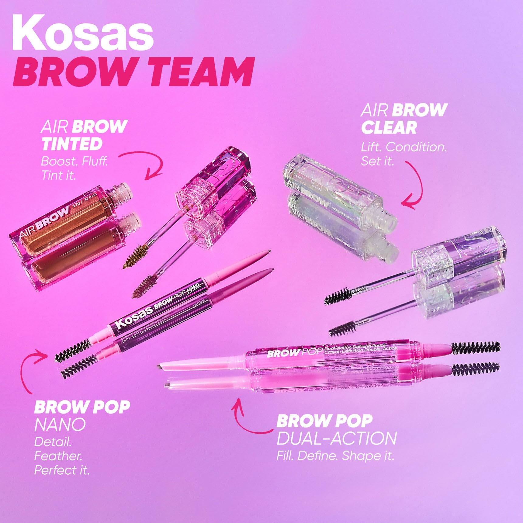 Kosas Air Brow Tinted Eyebrow Gel – Volumizing Brow Gel with Flexible Long-Lasting Hold, Medium Brown KosasAu supplements