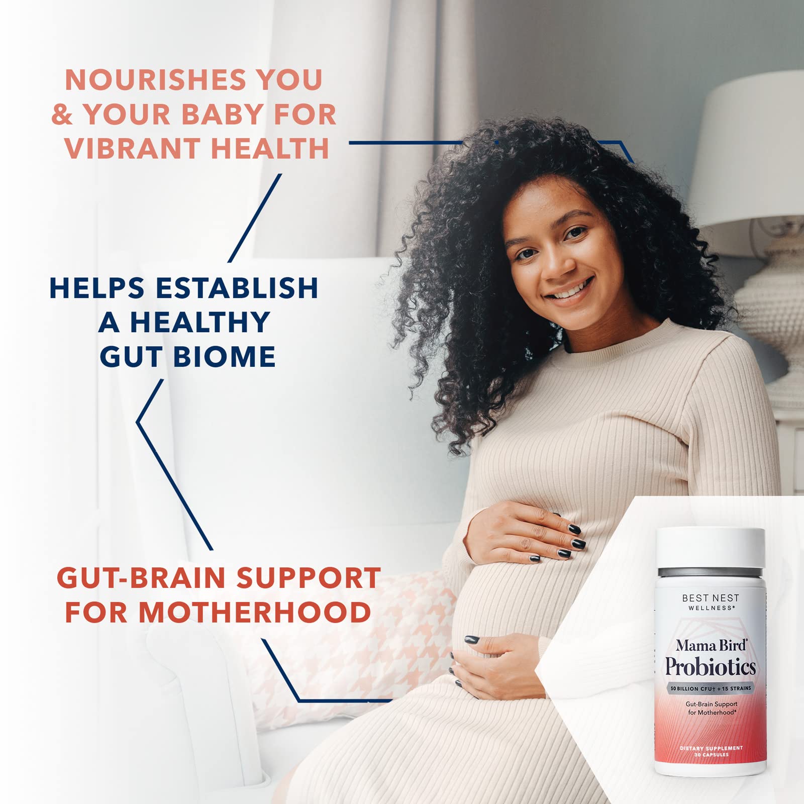 Best Nest Wellness Mama Bird Probiotics for Prenatal, Postnatal, Fertility, Women Digestive Best Nest WellnessUS supplements