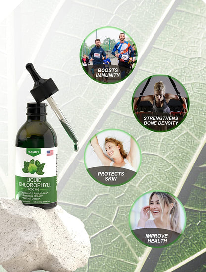 Chlorophyll Liquid Drops - 100% Natural Energy Booster and Immune Support - Internal HorjoyUS supplements