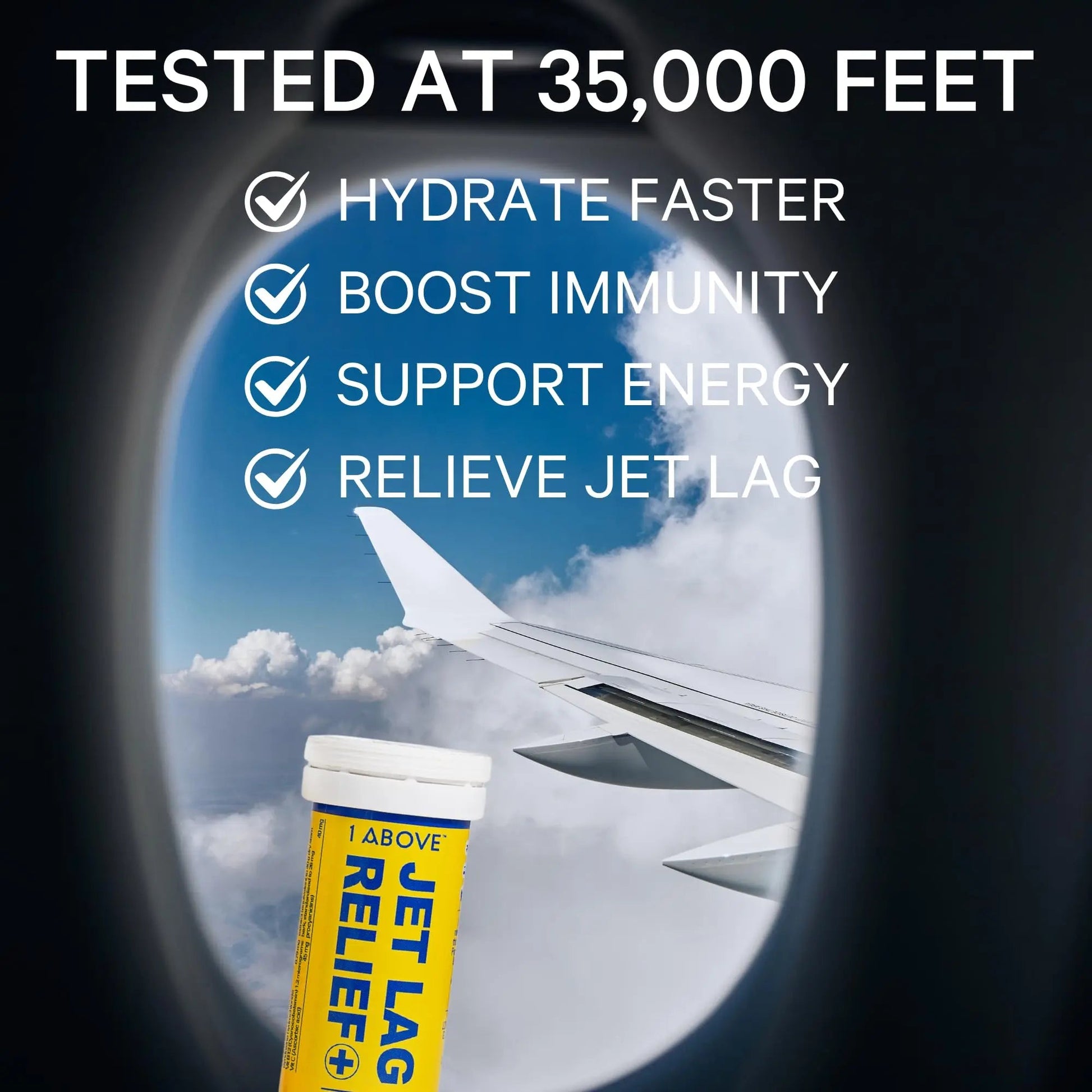 1Above Jet Lag Relief Tablets - Citrus-Flavored Effervescent Multivitamin with Pycnogenol Travel Supplement for Hydration, Energy 1ABOVEAu supplements
