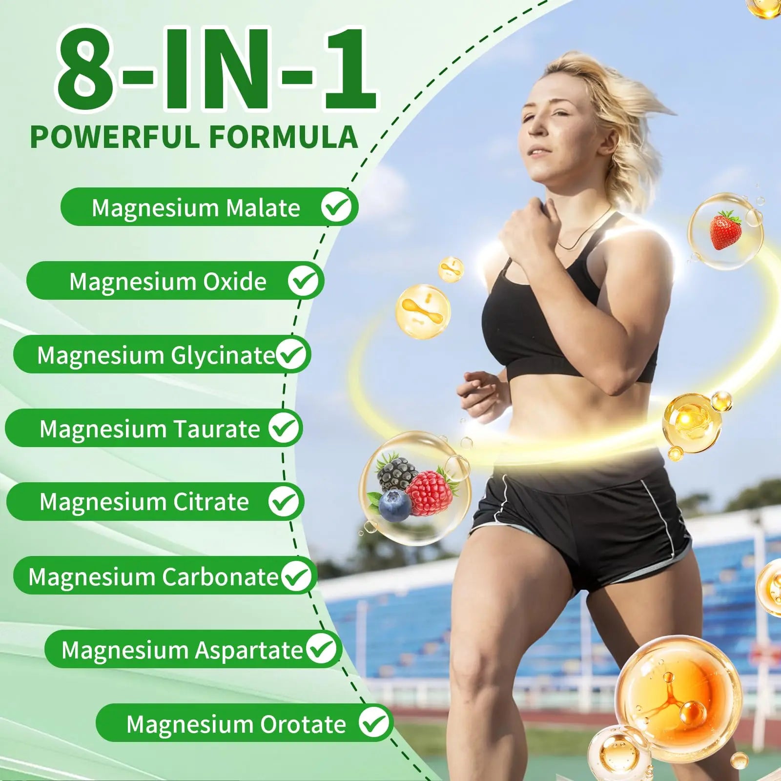 Magnesium Complex Gummies 8 Elemental 1000mg - Magnesium Glycinate, Citrate, Malate, Taurate, Supports Bones, Muscle, Nerve Health, for Women & Men, Vegan Non-GMO, Mixed Flavors, 60 Count YXSWnz supplements