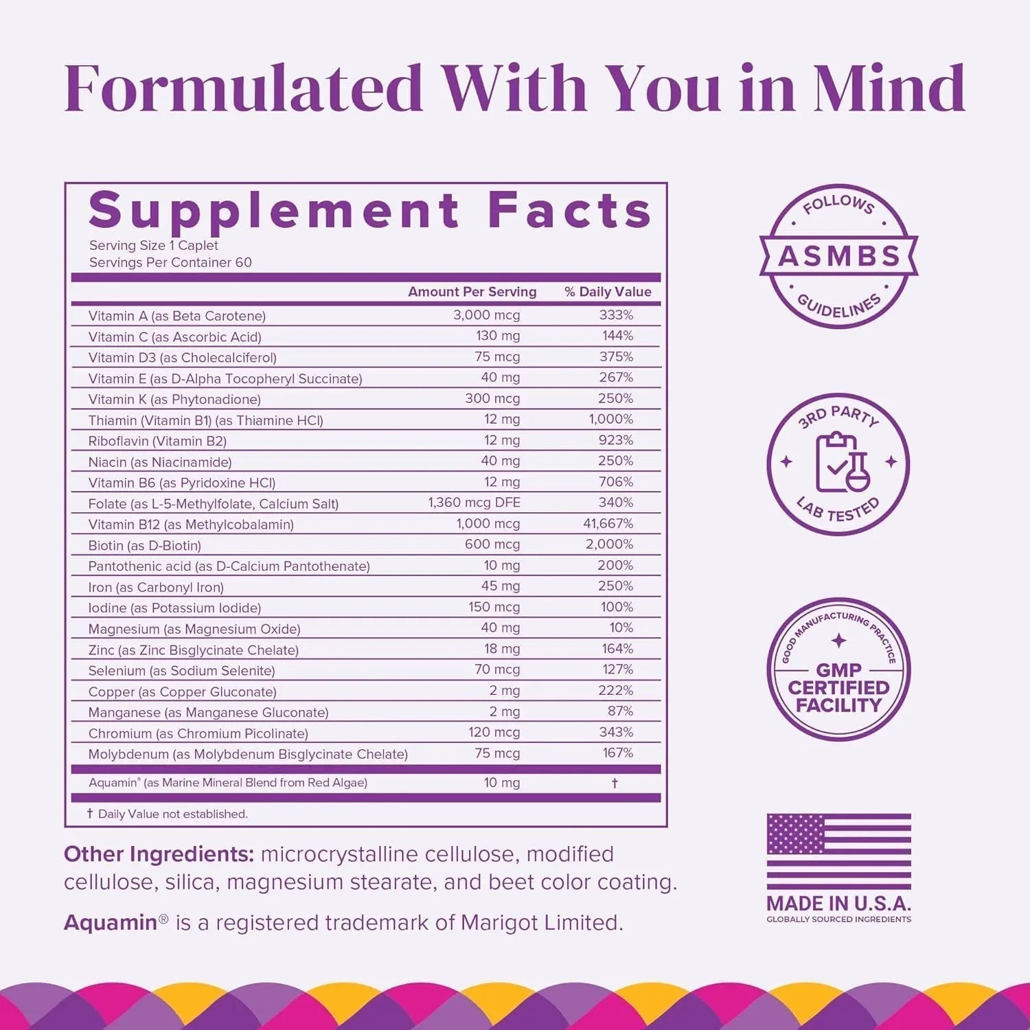 BariMelts Once Daily Bariatric Multivitamin with Iron, 60 Easy-Swallow Caplets (2-Month Supply), Multivitamin for Women, Multimineral Complex BariMeltsAu supplements