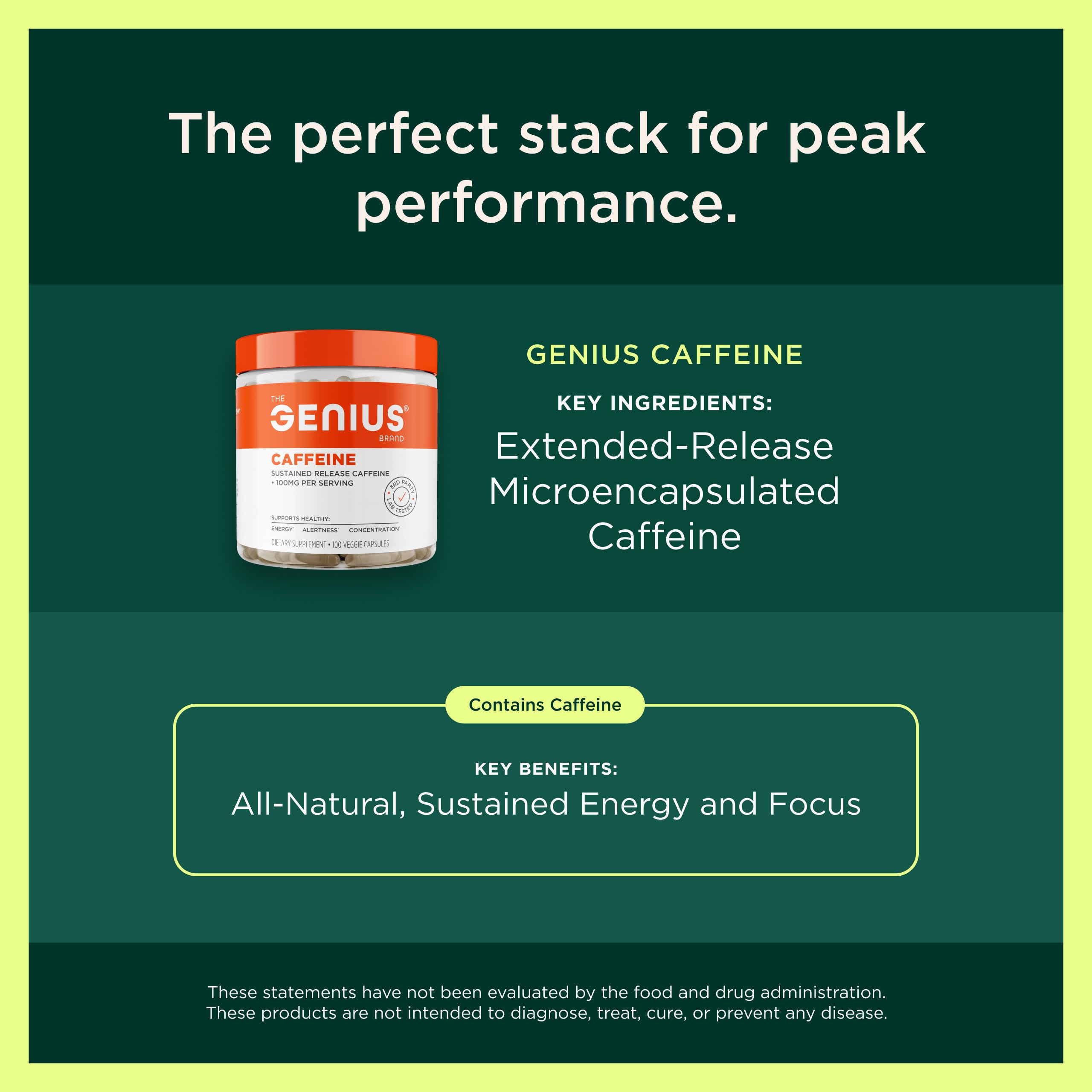 Genius Thermogenic Fat Burner, 60 Diet Veggie Pills - Weight Loss & Metabolism Supplement, Appetite Suppressant & Energy Booster - Caffeine-Free Nootropic Focus & Brain Boost - Ashwagandha & TeaCrine The Genius BrandAu supplements