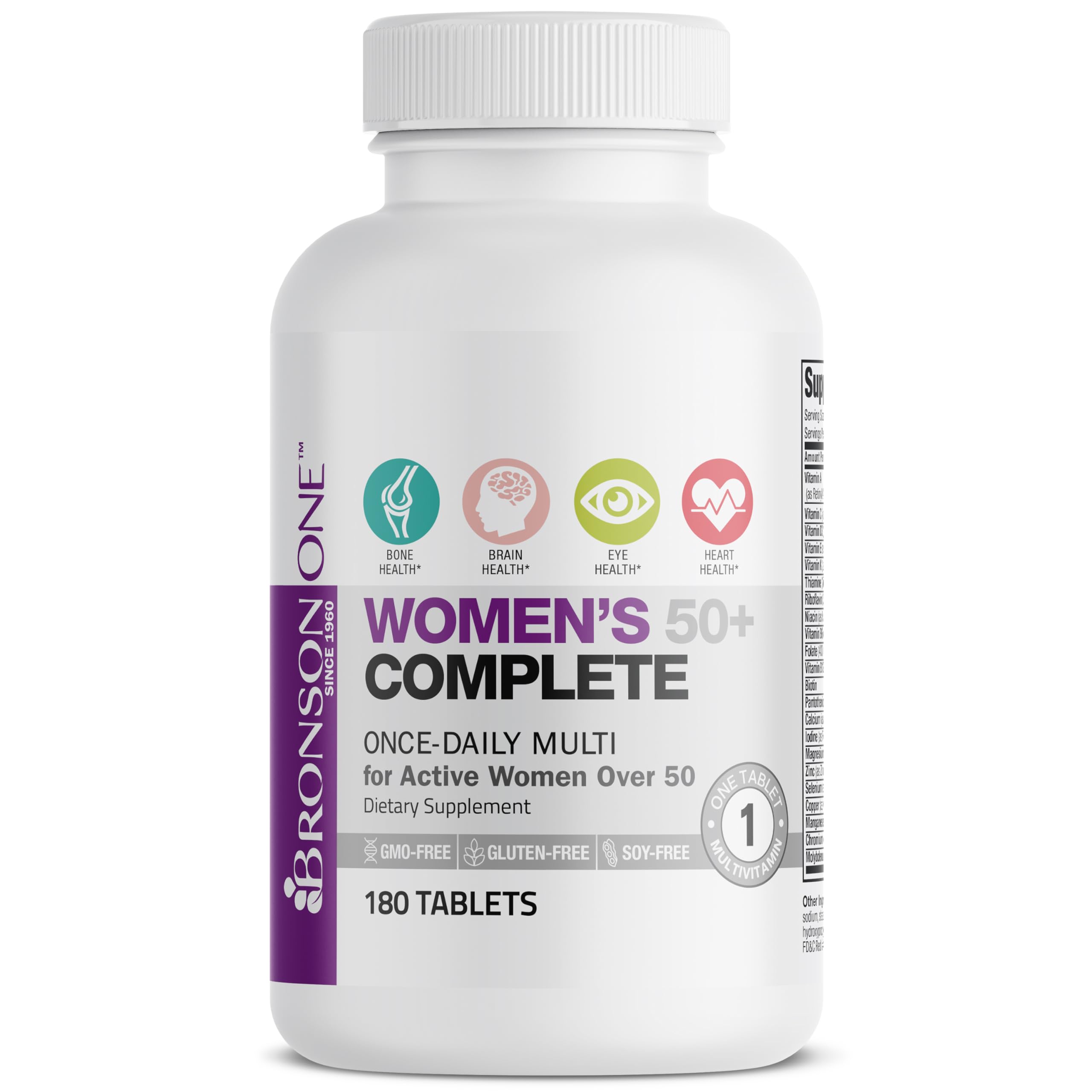 Bronson ONE Daily Women’s 50+ Complete Multivitamin Multimineral, 180 Tablets BronsonAu supplements