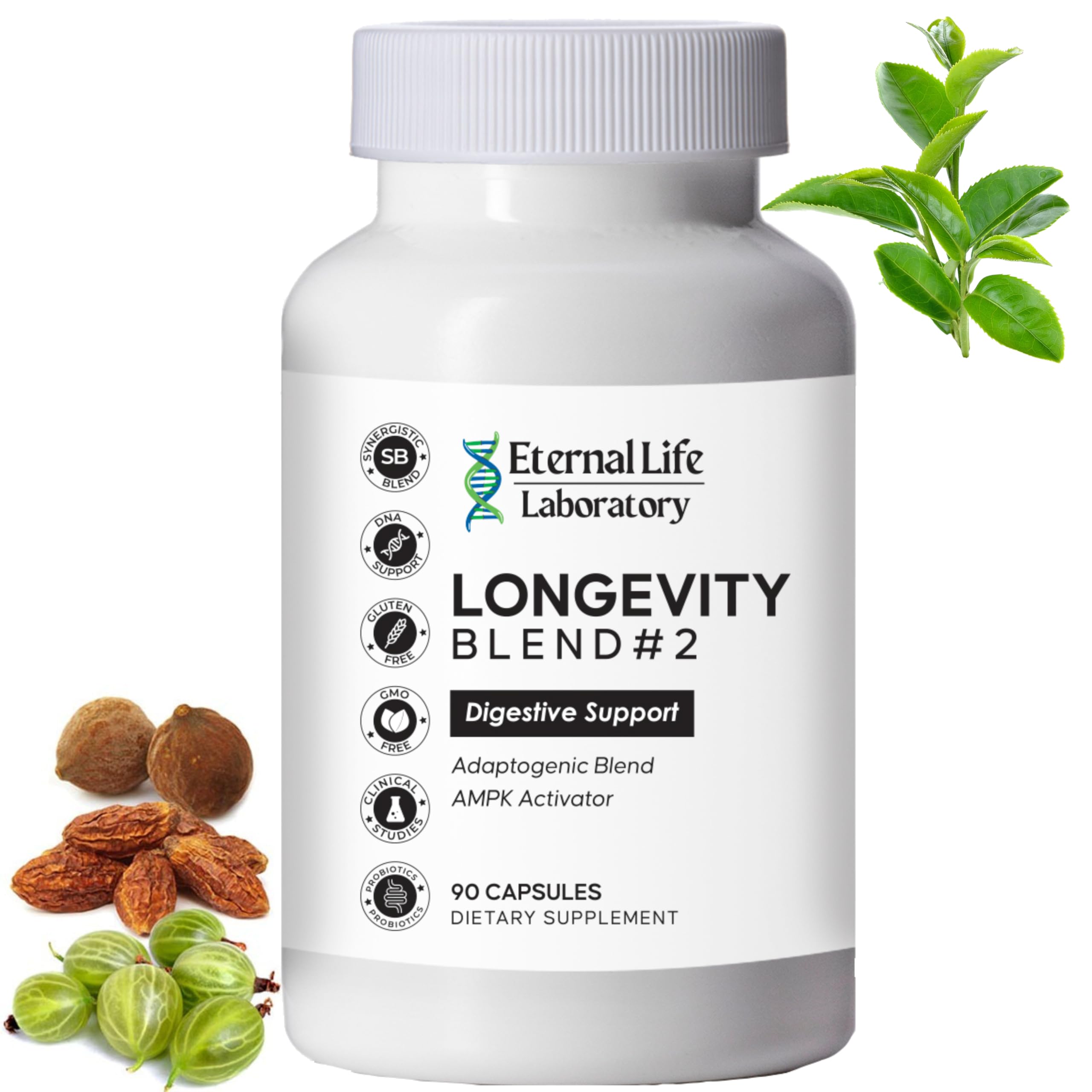 Probiotics for Women and Men, Daily Probiotic Supplement Probiotics and Triphala, Green Tea Extract - Anti-Aging Gut Health Optimizer - Intestinal, Colon & Digestive Health - 90 Capsules Eternal Life LaboratoryAu supplements