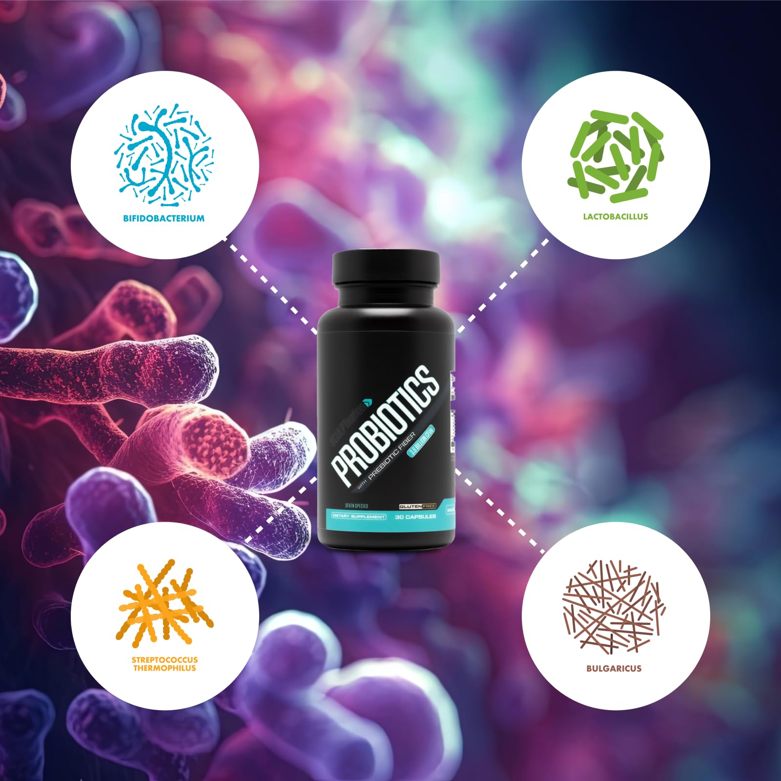 Sculpt Nation by V Shred Premium Probiotics - Digestive & Gut Health Support - Helps with Occasional Constipation, Gas and Bloating - 30-Day Supply Sculpt NationAu supplements