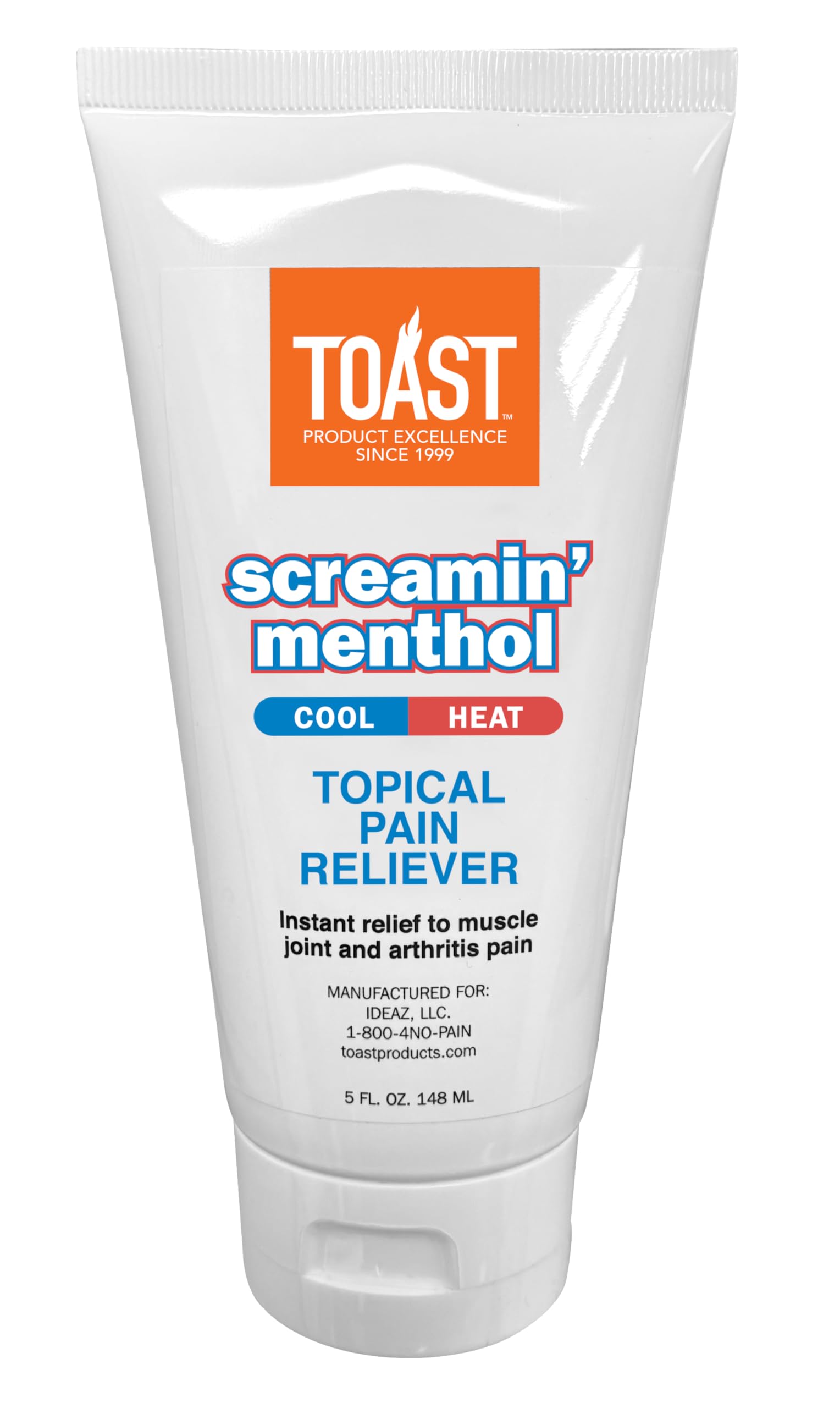 Toast Screamin Menthol Cool Heat Topical Pain Relief Cream for Muscles and Joints - 5 Ounces ToastAu supplements