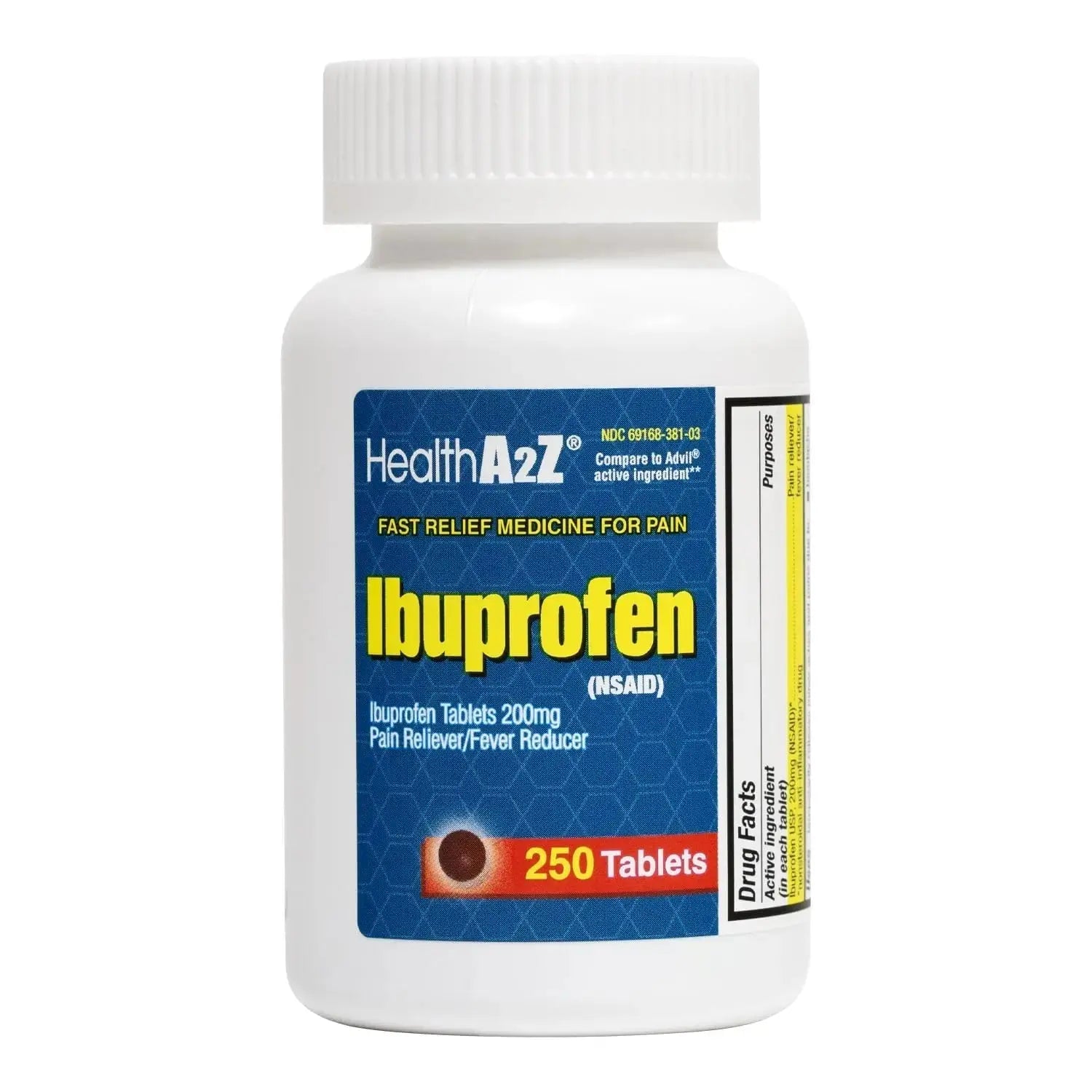HealthA2Z Ibuprofen 200mg Tablets | Pain Reliever & Fever Reducer | 750 Total Tablets (250 Counts + 500 Counts) | Pain Relief for Headache, Muscle Pain, Joint Pain & Inflammation HealthA2ZAu supplements