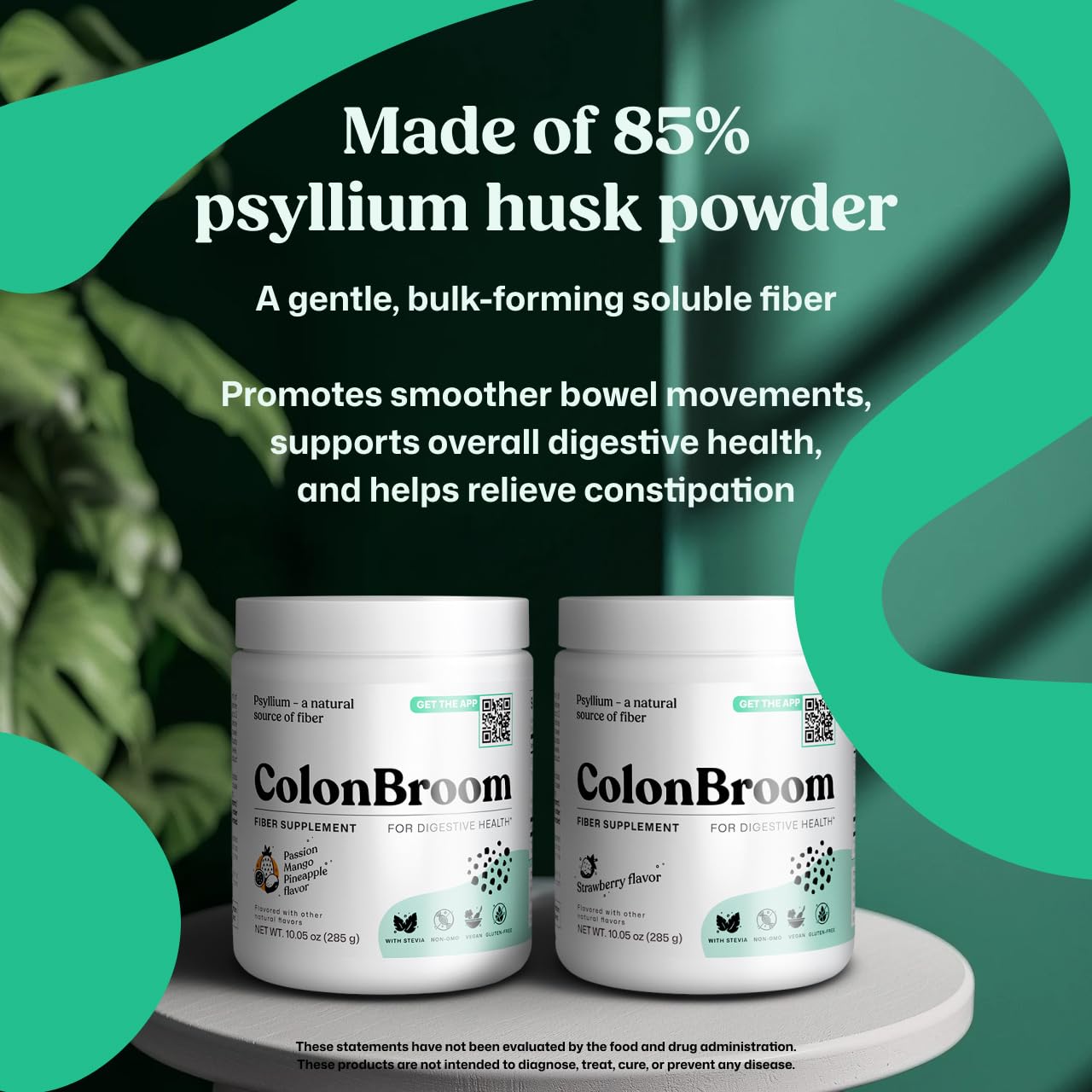 ColonBroom Psyllium Husk Powder - Colon Cleanse for Bloating Relief & Gut Health - Fiber Powder Drink - Easy to Mix - Vegan, Gluten Free, Non-GMO - Strawberry & Tropical Fruits (2 Pack) ColonBroomAu supplements