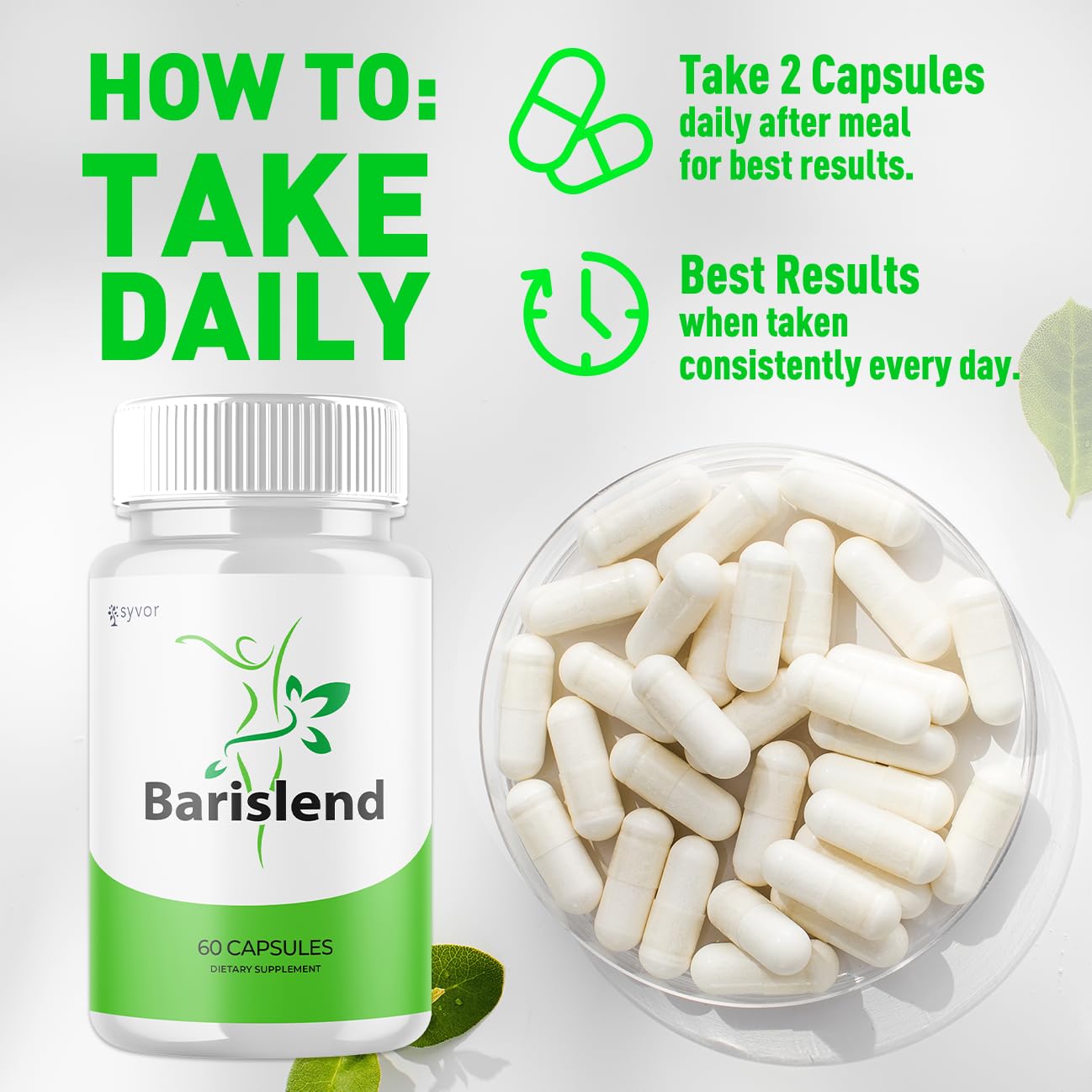 (3 Pack) Barislend Capsules, Official Barislend Pink Salt Pills with All Natural Ingredients, Bari-Slend Advanced Formula Vitamin Pills for Health and Wellness Support for Men and Women (180 Capsules) SyvorAu supplements